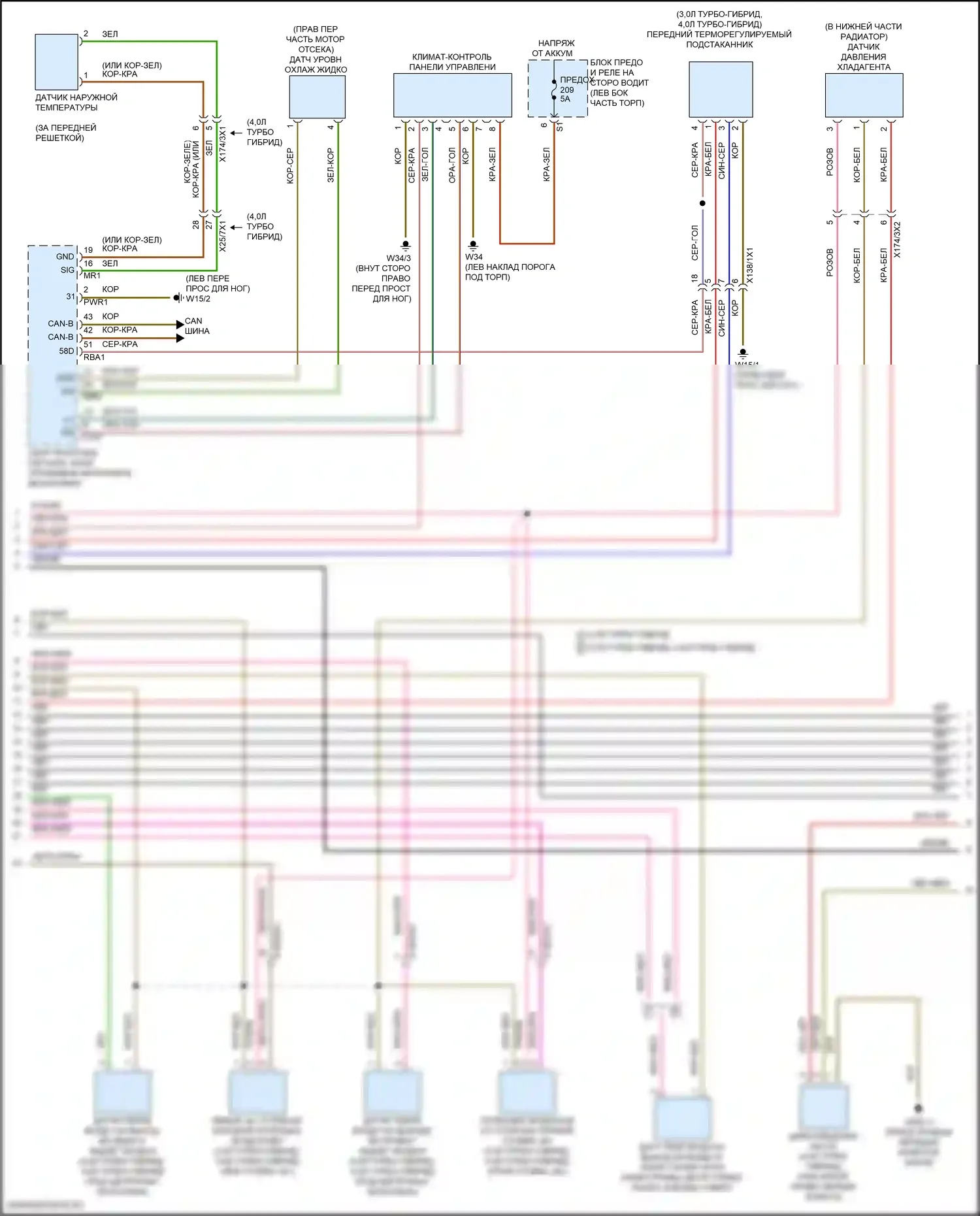 GLE-класс Mercedes-Benz V167 рестайлинг (2023-2024): Электросхема климат контроля (4 из 7) 