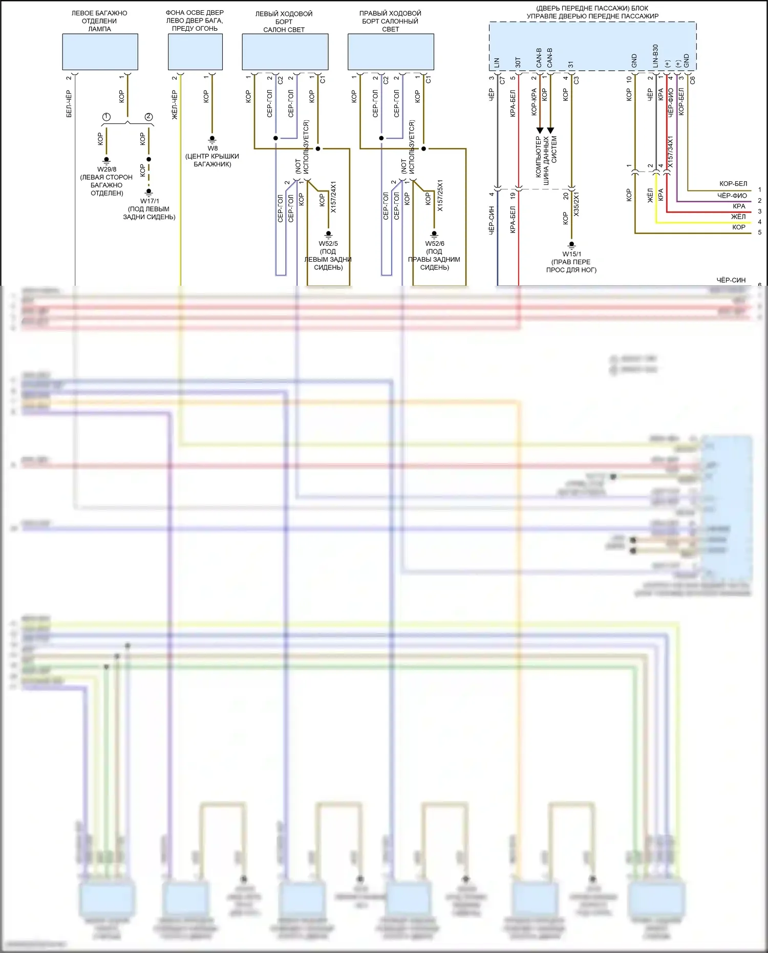 GLE-класс Mercedes-Benz V167 рестайлинг (2023-2024): Электросхема освещения салона (3 из 7) 
