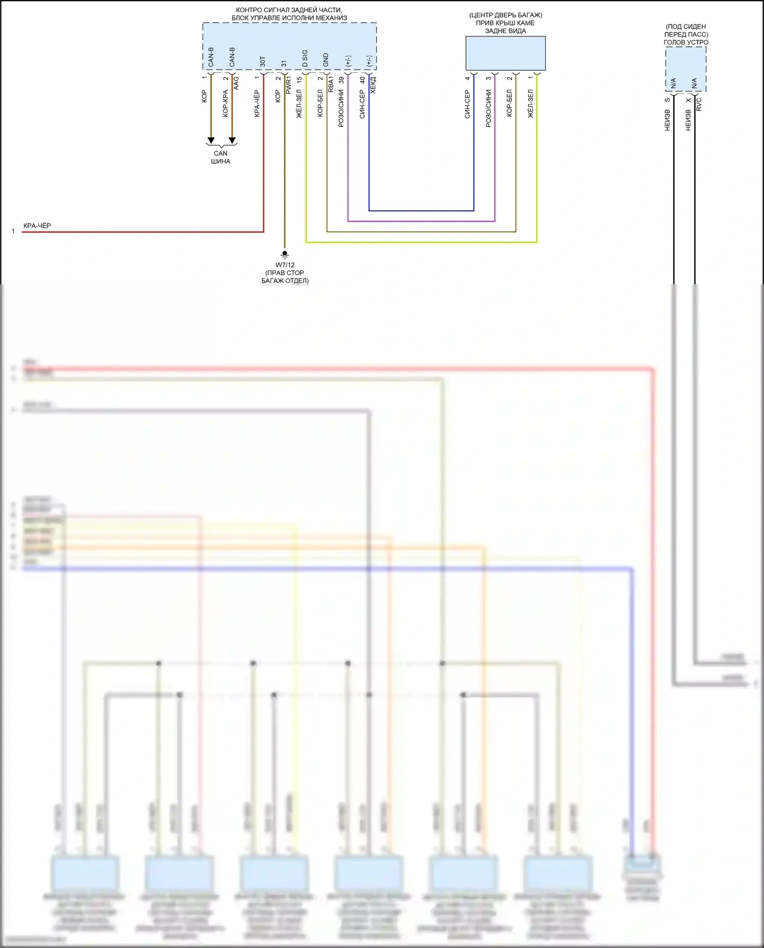GLE-класс Mercedes-Benz V167 рестайлинг (2023-2024): Электросхема парктроника (2 из 3) 
