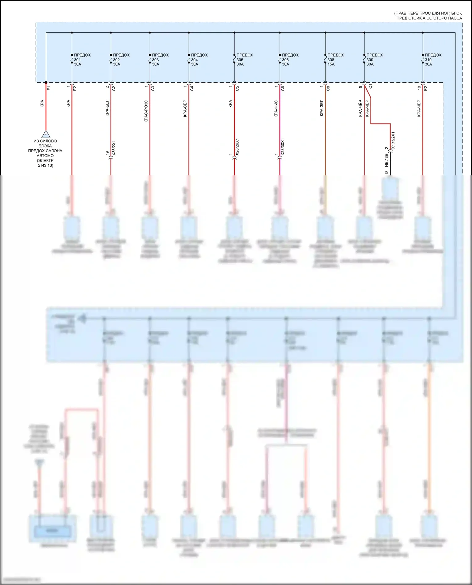 GLE-класс Mercedes-Benz V167 (2018-2023): Электросхема блока предохранителей реле (2 из 13) 
