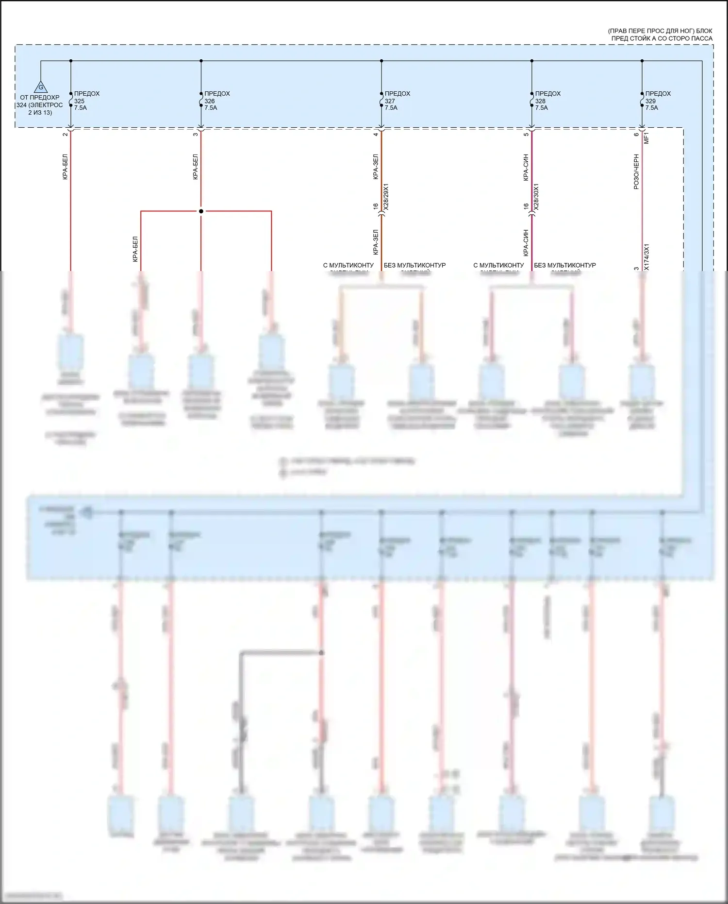 GLE-класс Mercedes-Benz V167 (2018-2023): Электросхема блока предохранителей реле (3 из 13) 