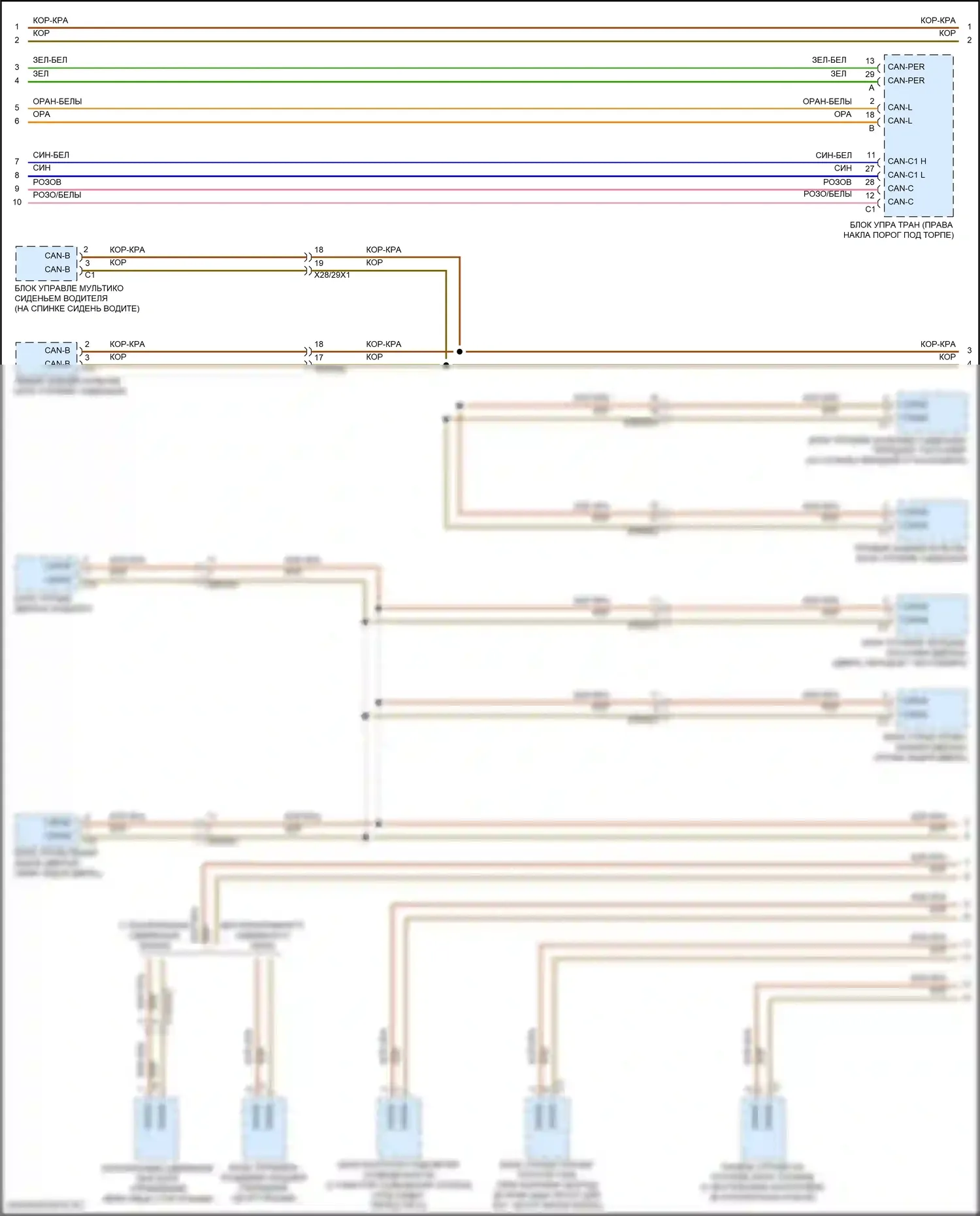 GLE-класс Mercedes-Benz V167 (2018-2023): Электросхема шины высокого/низкого уровня (7 из 8) 
