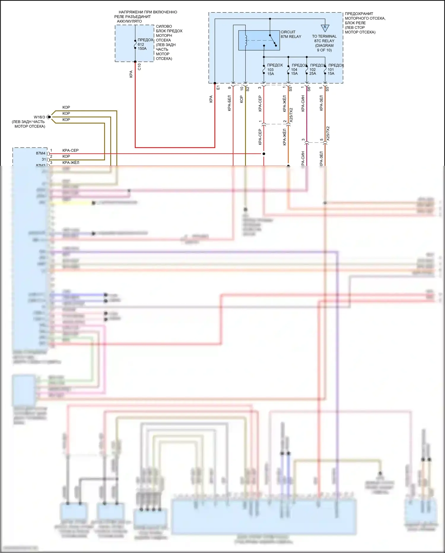 GLE-класс Mercedes-Benz V167 (2018-2023): Электросхема двигатель 3.0л турбо гибрид, электросхема органов управления двигателем (1 из 10) 