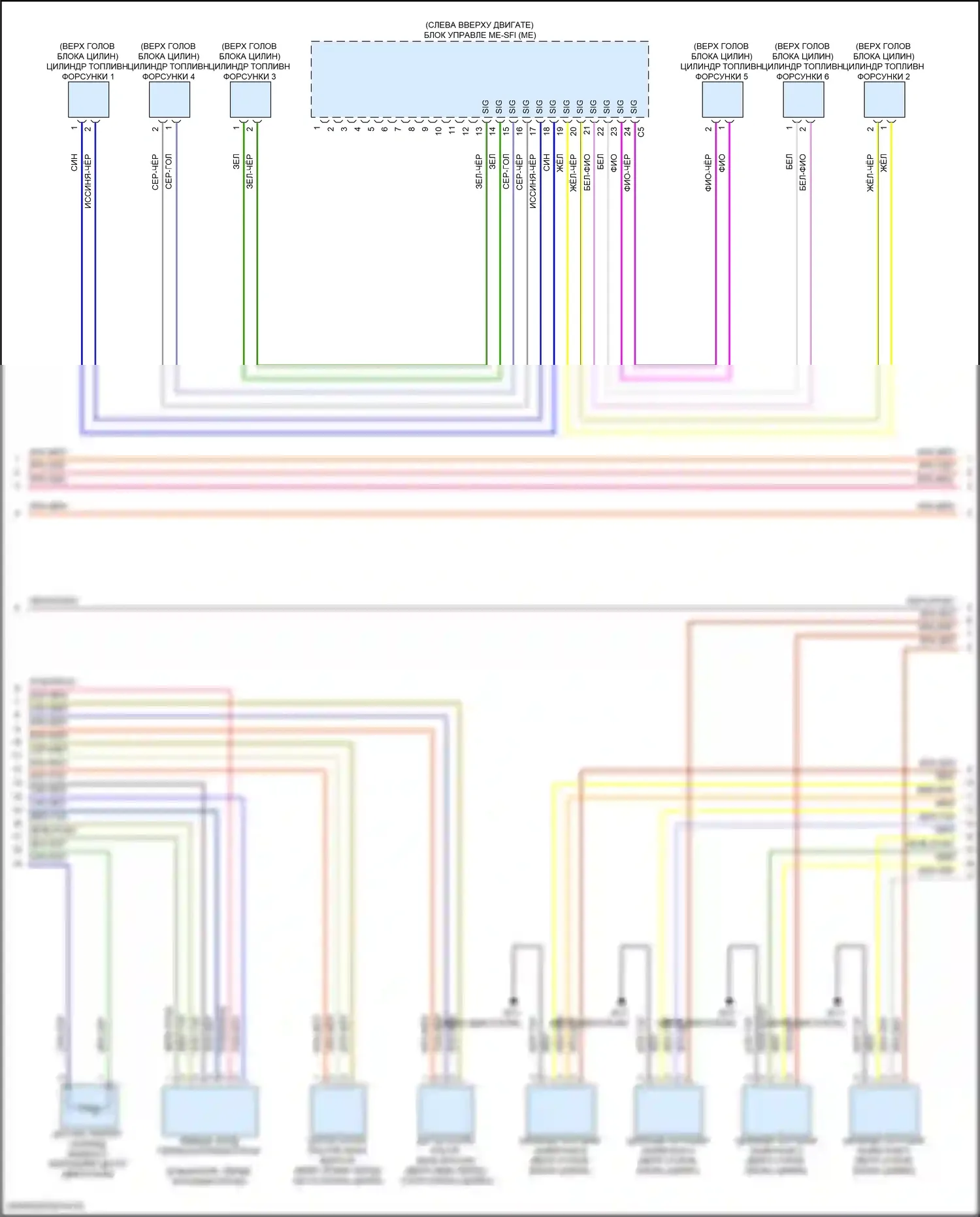 GLE-класс Mercedes-Benz V167 (2018-2023): Электросхема двигатель 3.0л турбо гибрид, электросхема органов управления двигателем (5 из 10) 