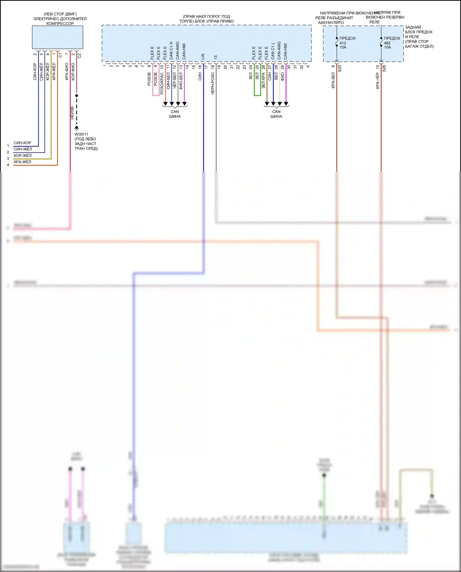 GLE-класс Mercedes-Benz V167 (2018-2023): Электросхема двигатель 3.0л турбо гибрид, электросхема органов управления двигателем (8 из 10) 