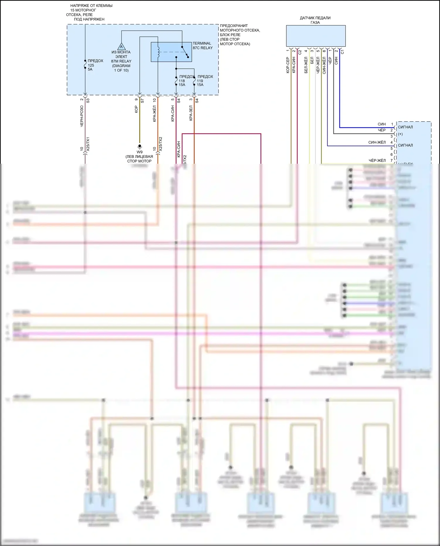 GLE-класс Mercedes-Benz V167 (2018-2023): Электросхема двигателя 3.0л турбогибрида, электросхема органов управления двигателем (10 из 10) 