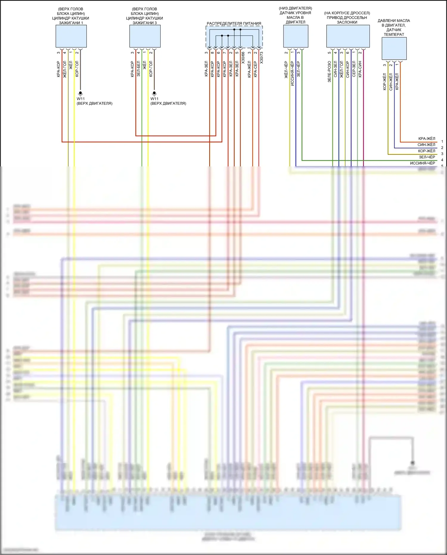 GLE-класс Mercedes-Benz V167 (2018-2023): Электросхема двигателя 3.0л турбогибрида, электросхема органов управления двигателем (6 из 10) 