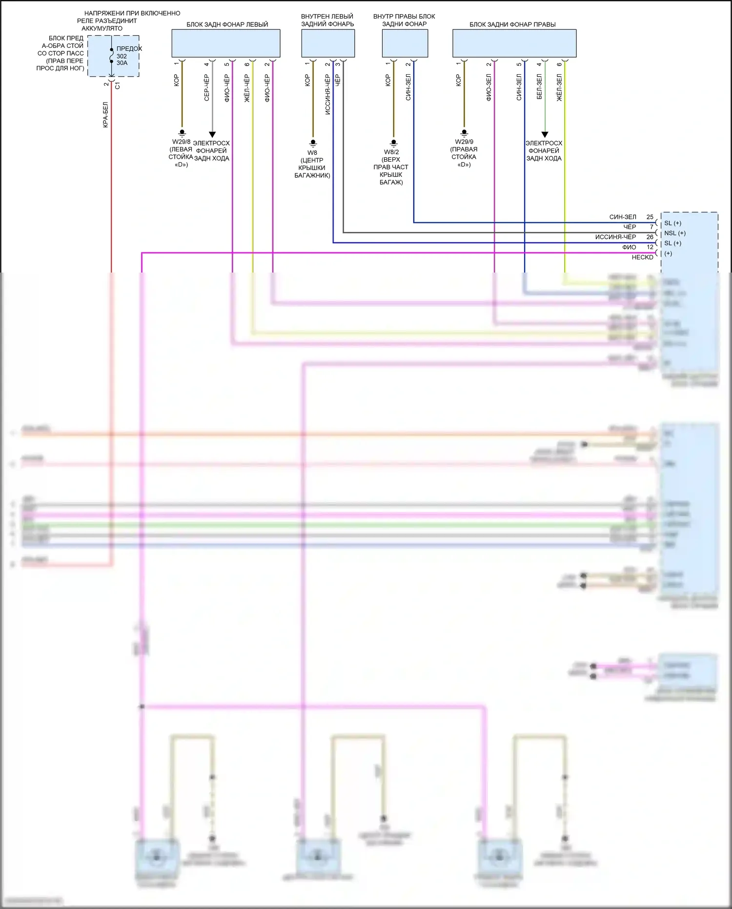GLE-класс Mercedes-Benz V167 (2018-2023): Электросхема фар и фонарей (2 из 2) 
