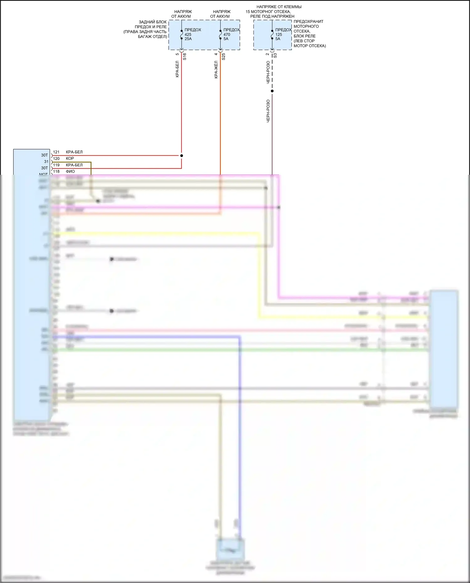 GLE-класс Mercedes-Benz V167 (2018-2023): Электросхема блокировки дифференциала 