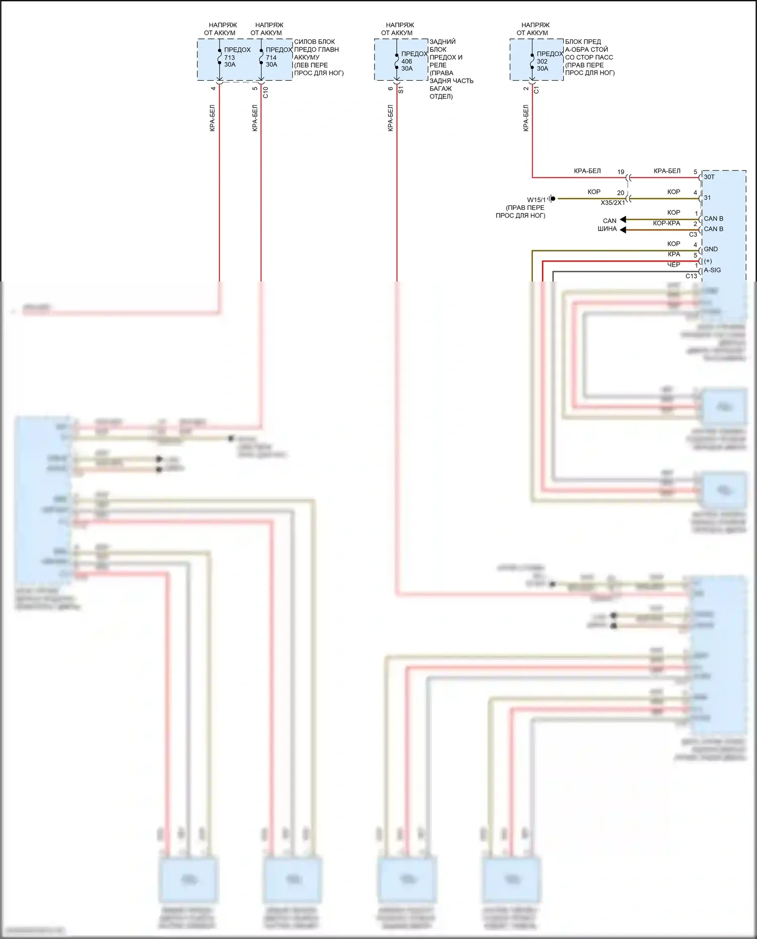 GLE-класс Mercedes-Benz V167 (2018-2023): Электросхема с подогревом подлокотника (2 из 2) 