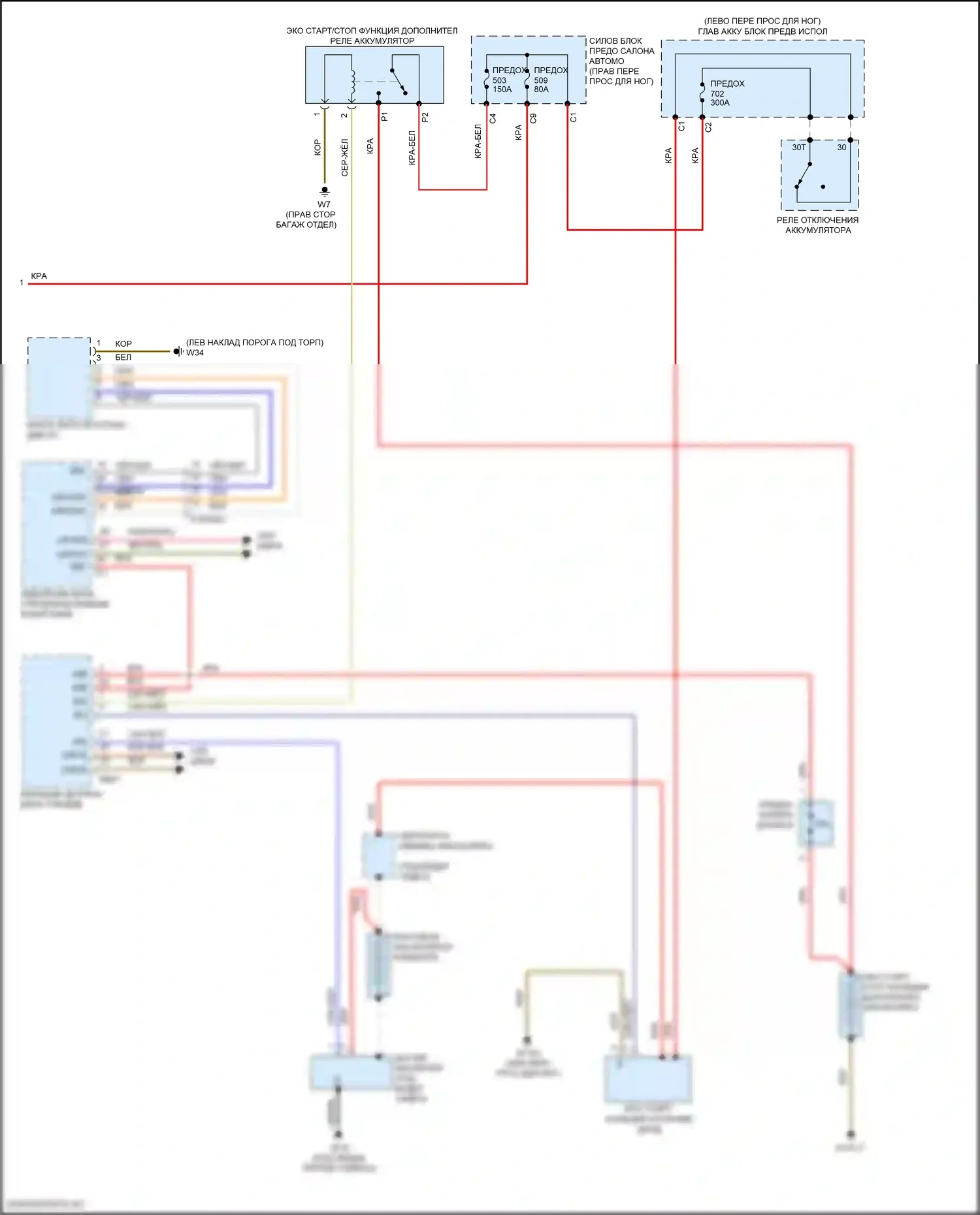 GLE-класс Mercedes-Benz V167 (2018-2023): Электросхема стартера (2 из 2) 