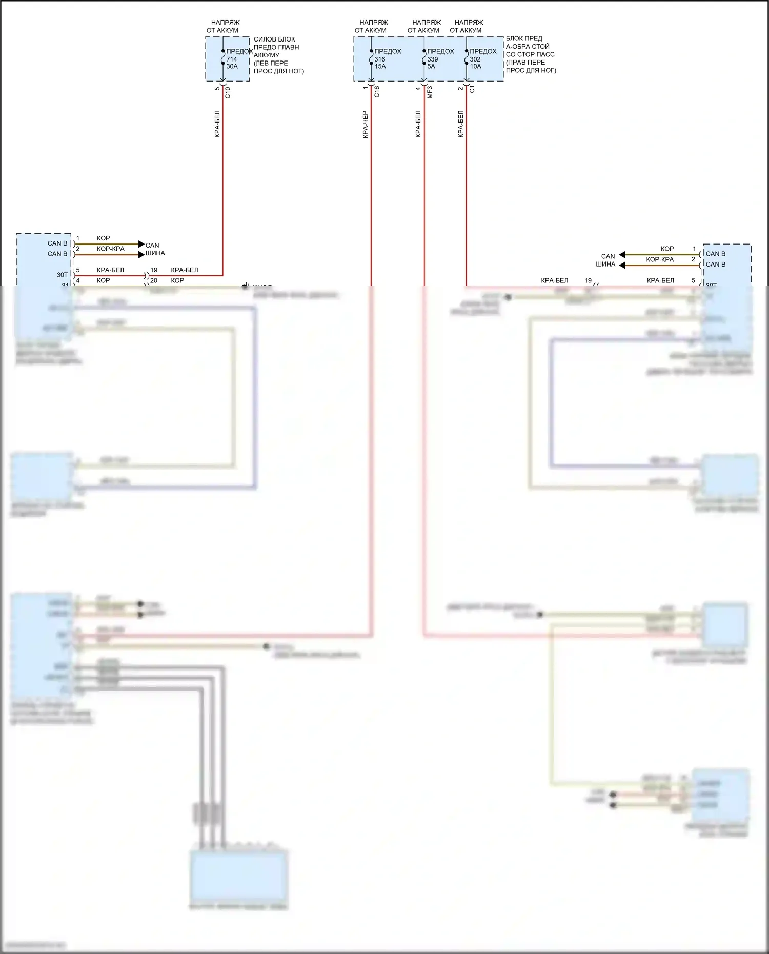 GLE-класс Mercedes-Benz V167 (2018-2023): Электросхема управления зеркалами заднего вида 