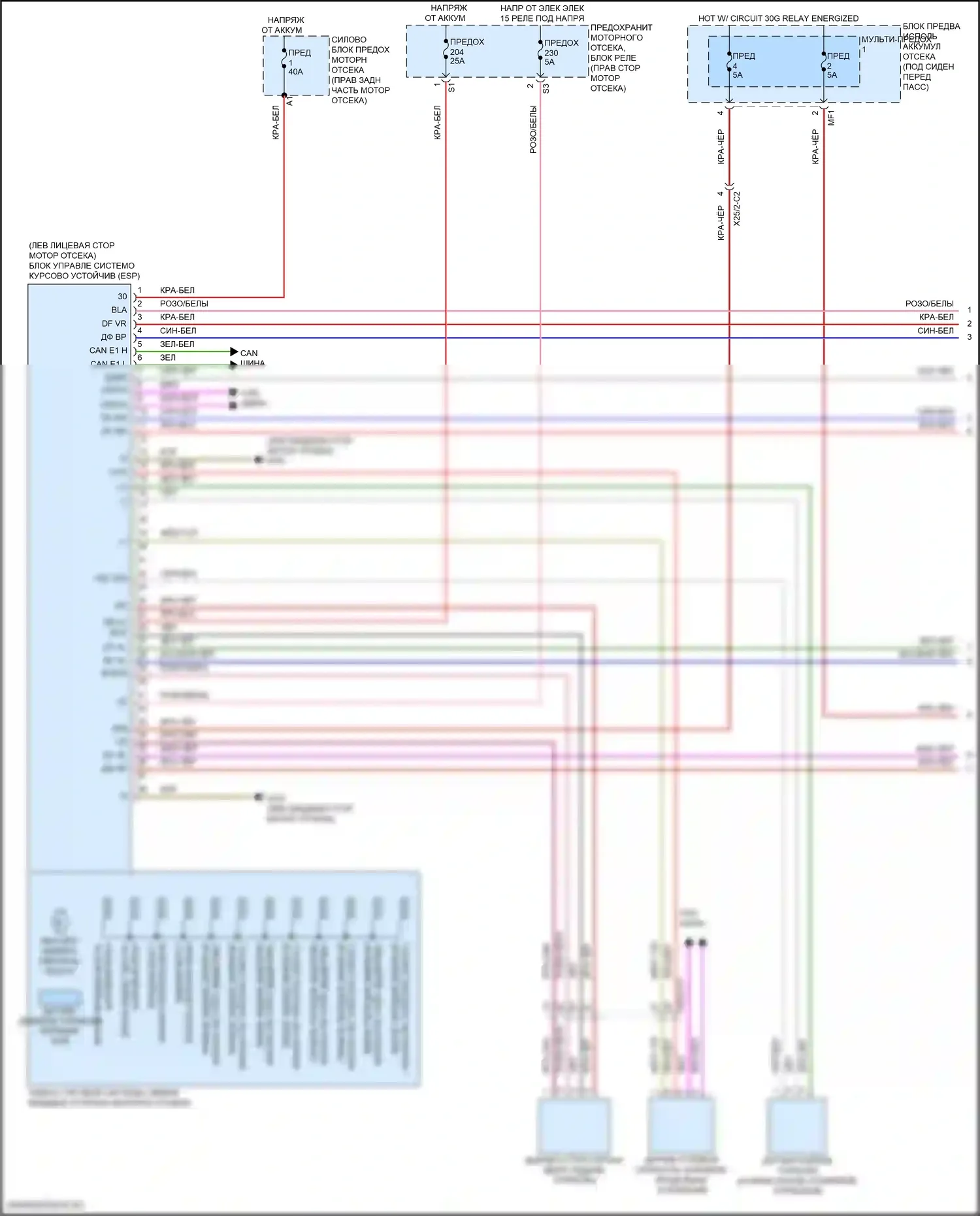 GLE-класс Mercedes-Benz W166 (2015-2018): Антиблокировочная система abs электросхема (1 из 2) 
