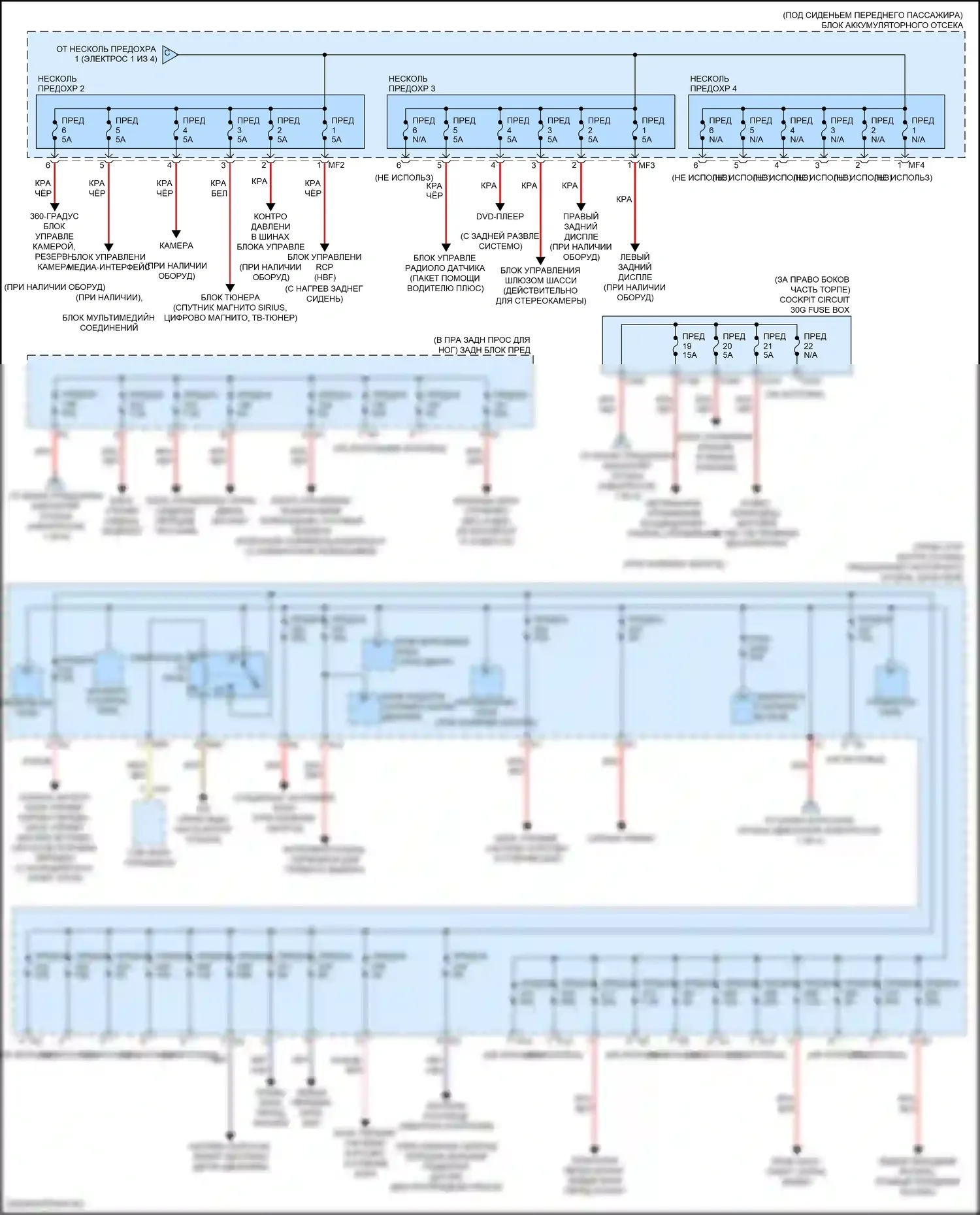 GLE-класс Mercedes-Benz W166 (2015-2018): Электросхема блока предохранителей реле (3 из 4) 