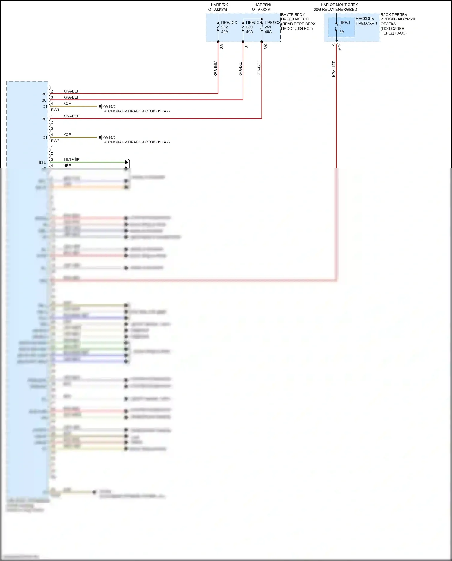 GLE-класс Mercedes-Benz W166 (2015-2018): Принципиальная электросхема управления (1 из 2) 