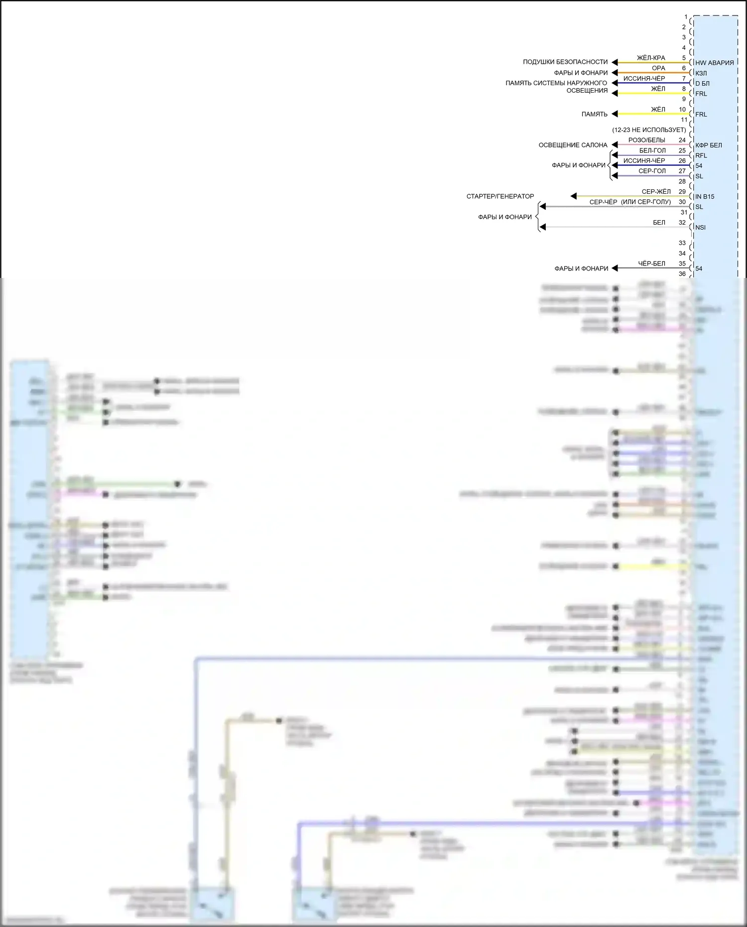 GLE-класс Mercedes-Benz W166 (2015-2018): Принципиальная электросхема управления (2 из 2) 