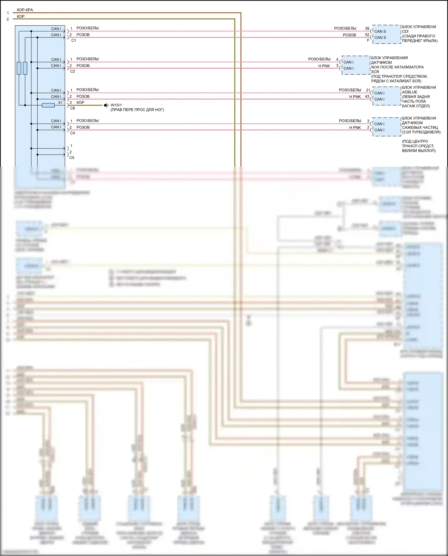 GLE-класс Mercedes-Benz W166 (2015-2018): Электросхема шины высокого/низкого уровня (5 из 5) 