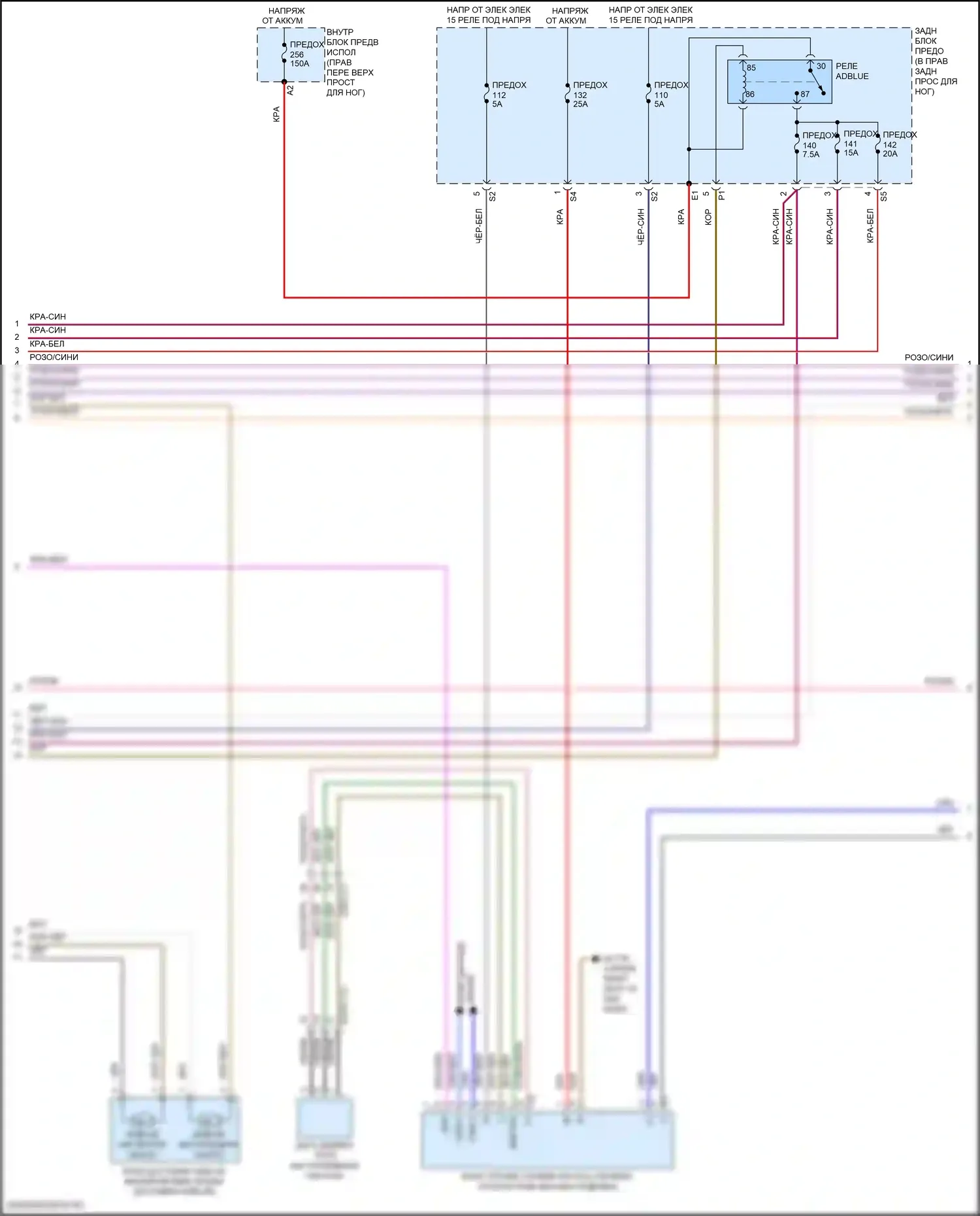 GLE-класс Mercedes-Benz W166 (2015-2018): Электросхема двигателя 2.1л турбодизеля (3 из 8) 