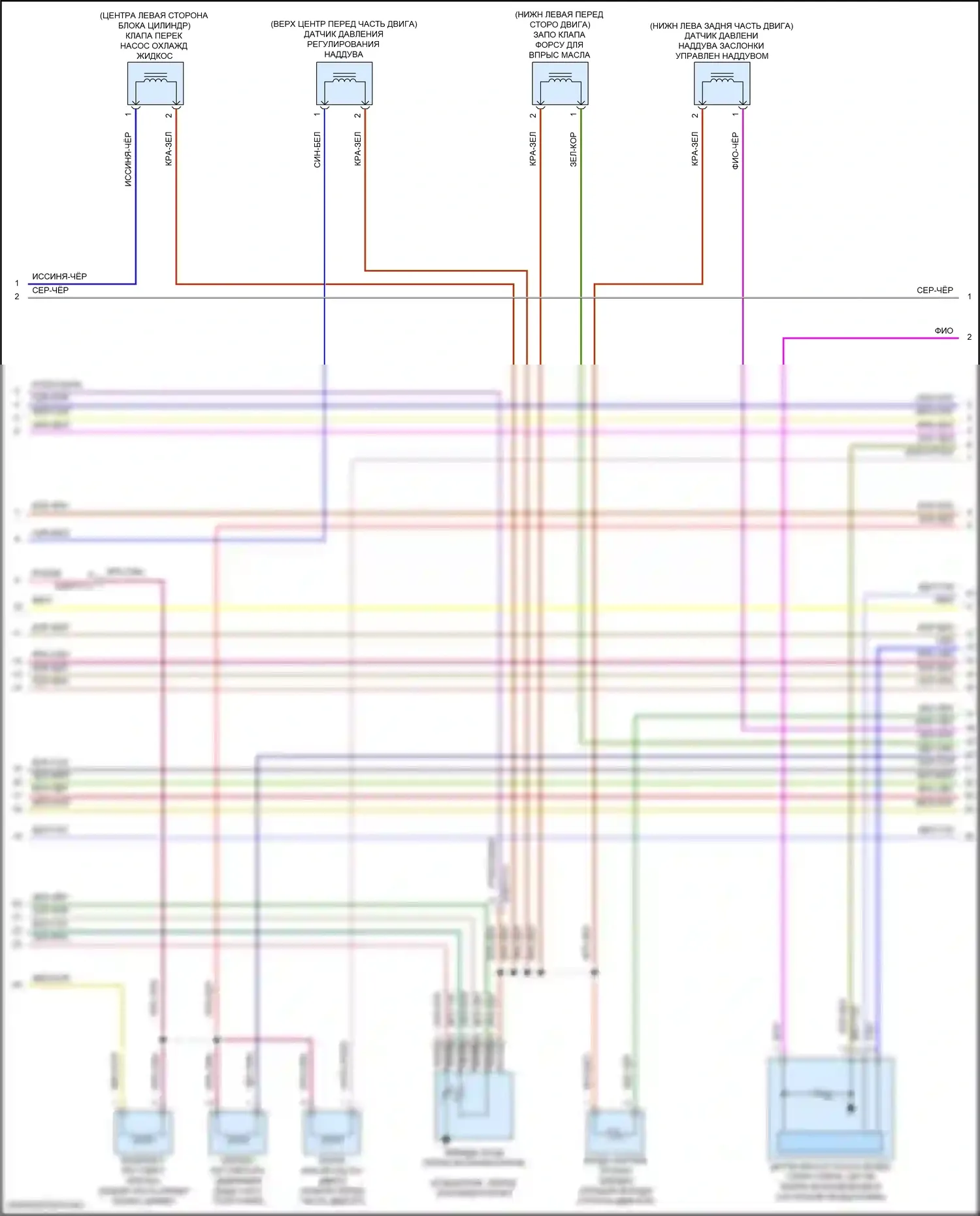 GLE-класс Mercedes-Benz W166 (2015-2018): Электросхема двигателя 2.1л турбодизеля (6 из 8) 