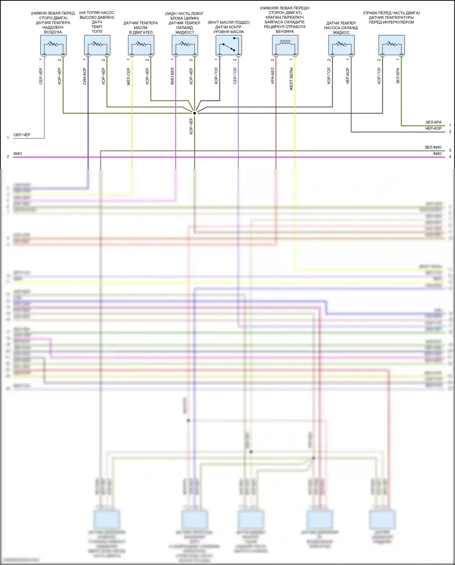 GLE-класс Mercedes-Benz W166 (2015-2018): Электросхема двигателя 2.1л турбодизеля (7 из 8) 