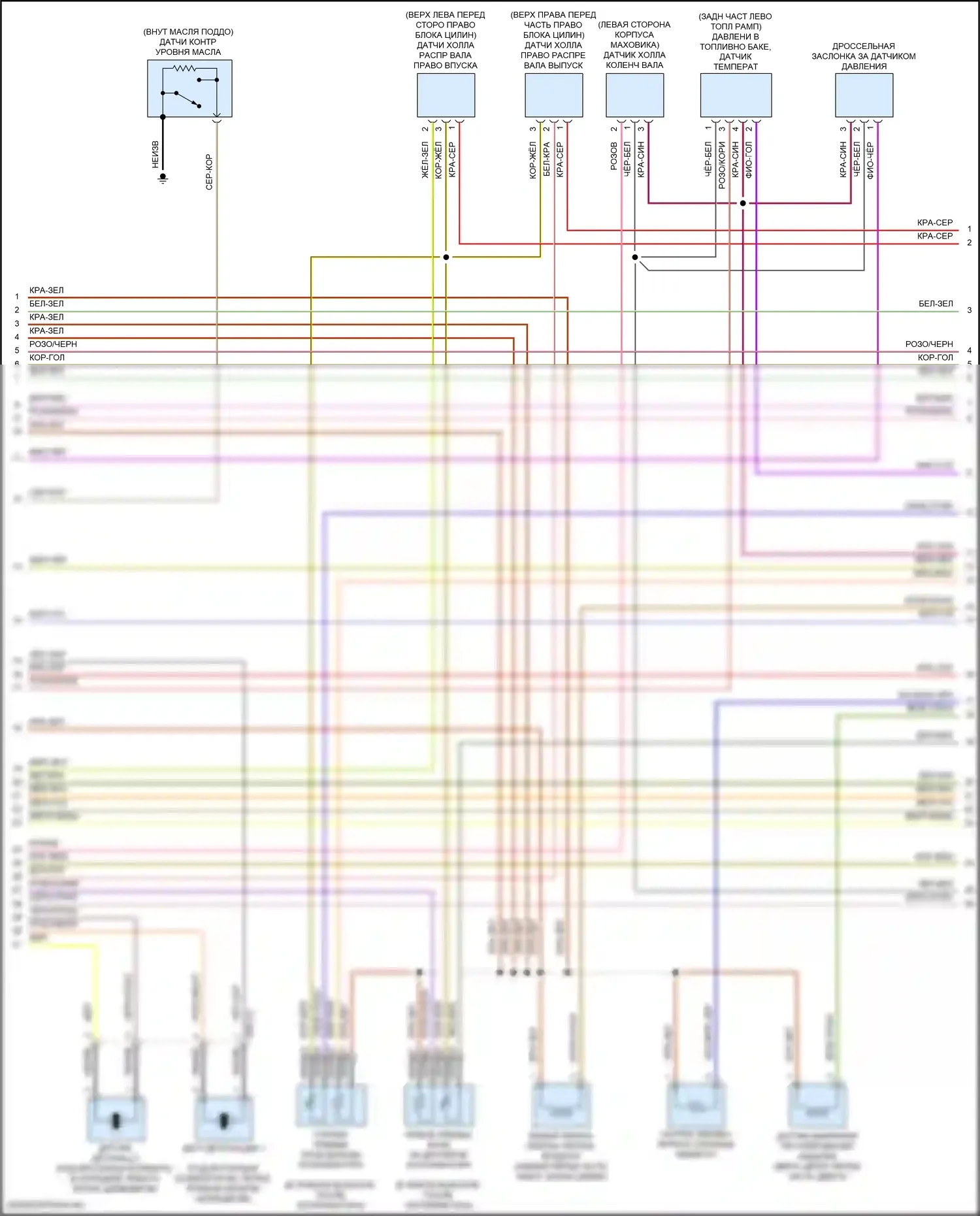 GLE-класс Mercedes-Benz W166 (2015-2018): Электросхема двигателя 3,0л турбо (4 из 6) 