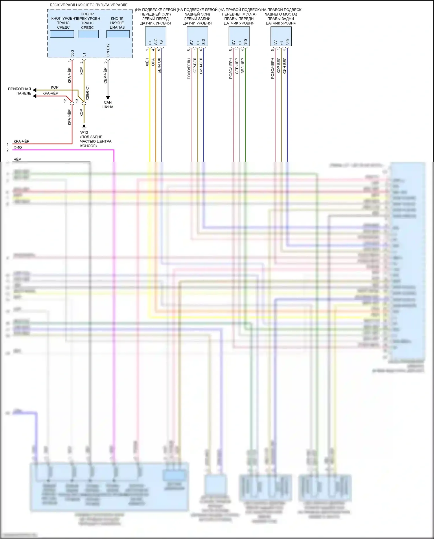 GLE-класс Mercedes-Benz W166 (2015-2018): Электросхема пневматического управления, с рекламой плюс (2 из 2) 