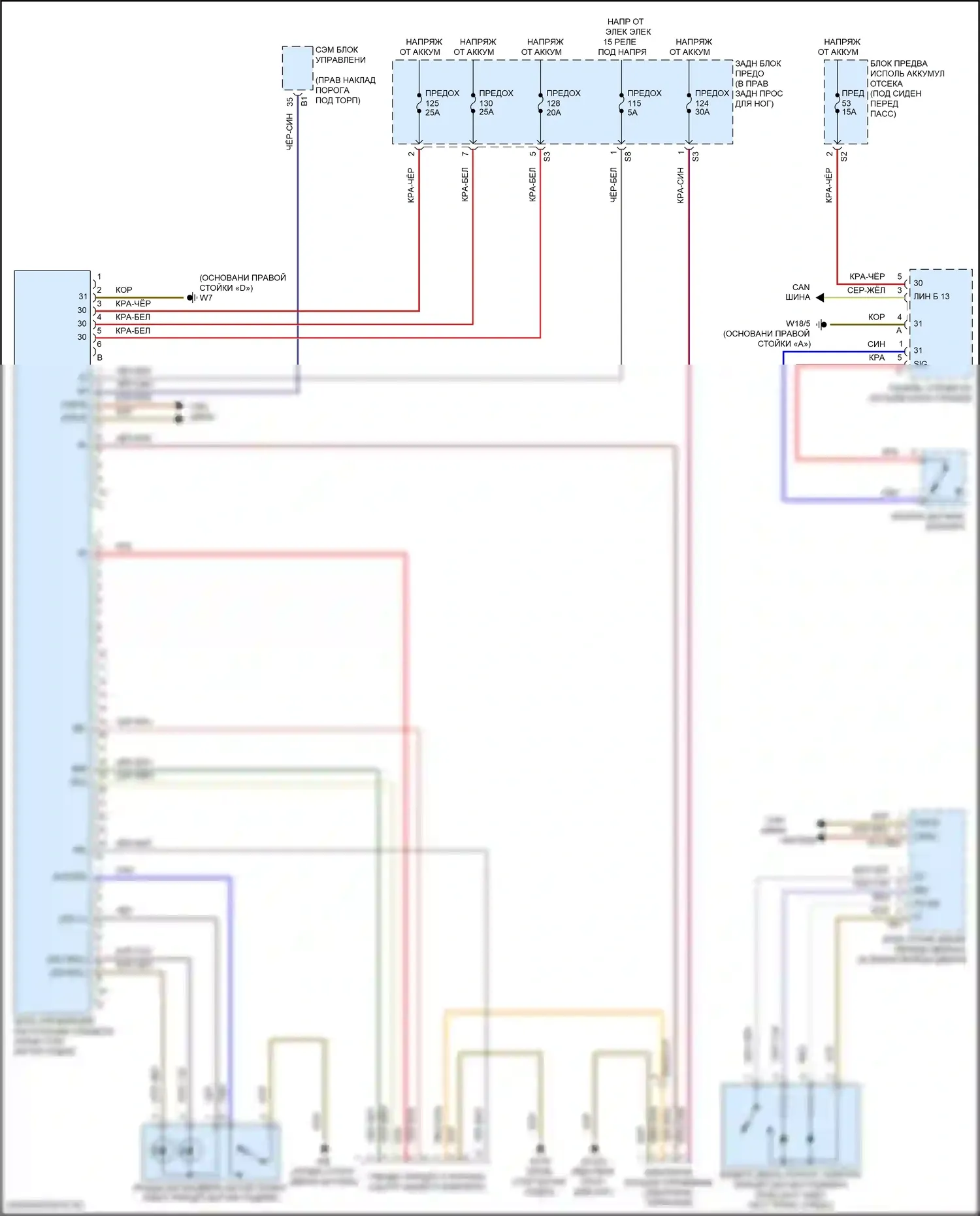 GLE-класс Mercedes-Benz W166 (2015-2018): Электросхема освещения прицепа 