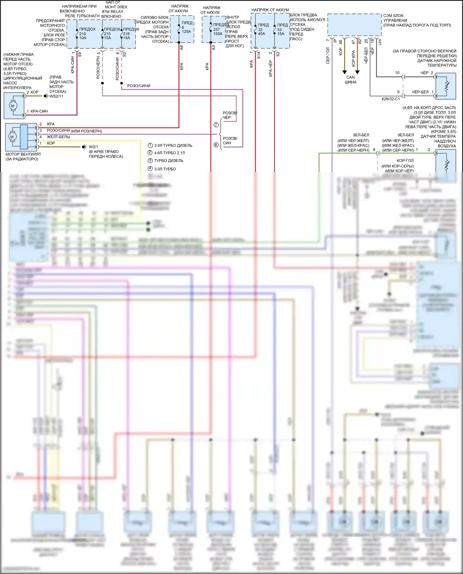GLE-класс Mercedes-Benz W166 (2015-2018): Электросхема климат контроля, без термотропного (2 из 2) 
