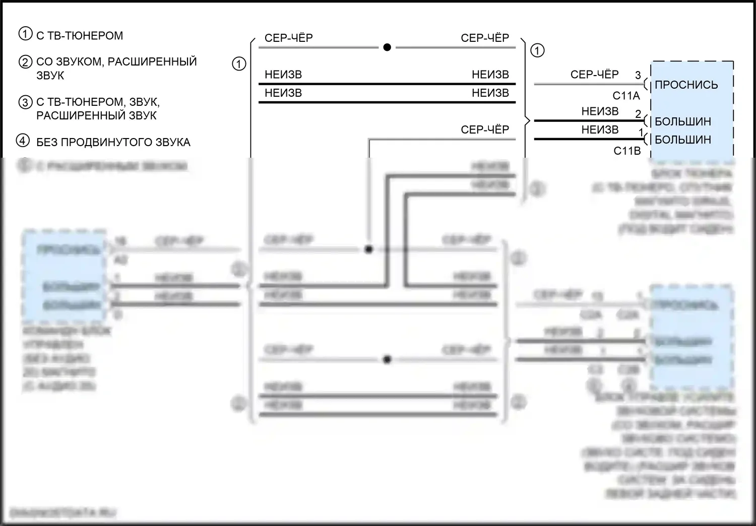 GLE-класс Mercedes-Benz W166 (2015-2018): Большинство электросхем подключения шины данных 