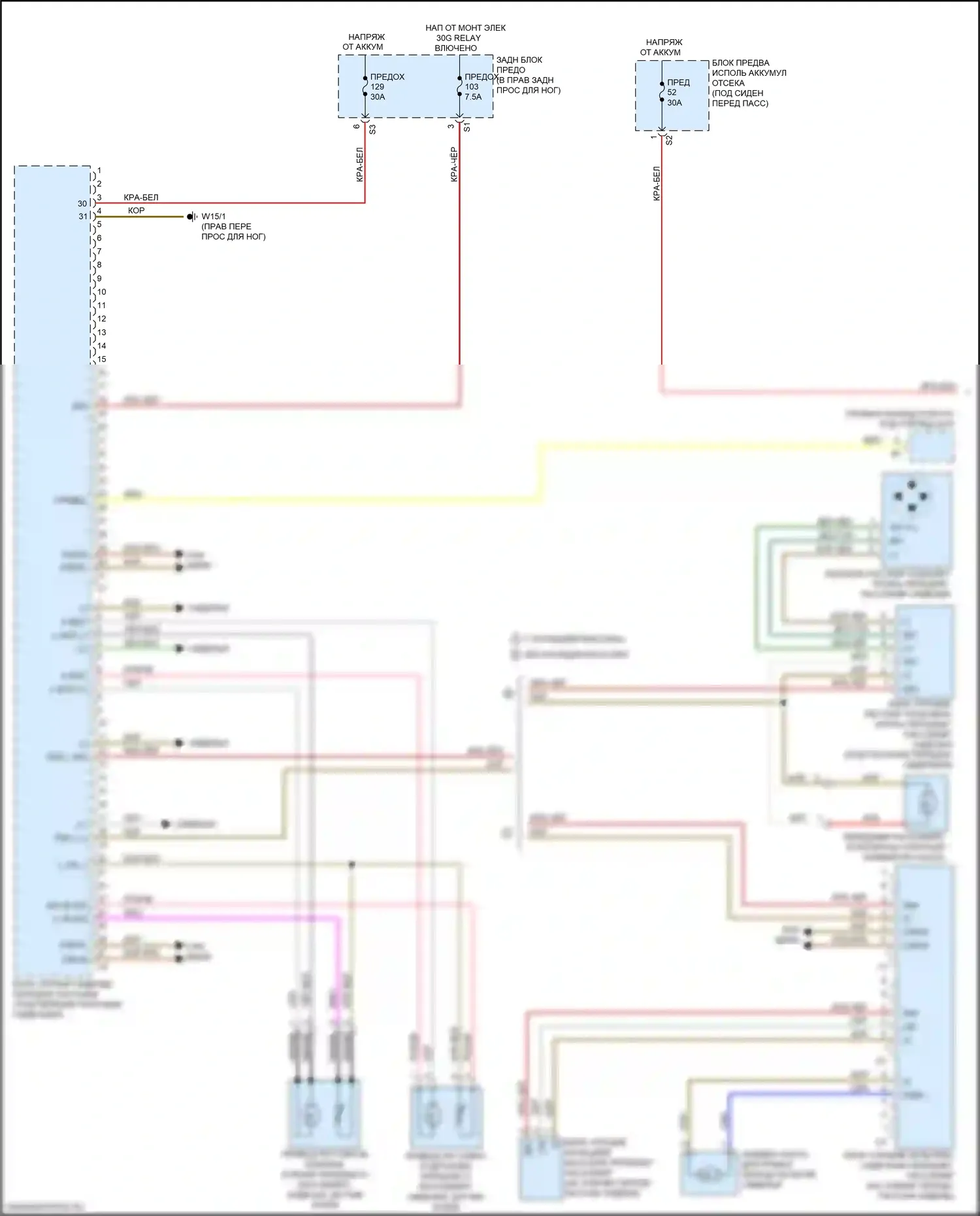 GLE-класс Mercedes-Benz W166 (2015-2018): Электросхема сиденья памяти пассажира (1 из 2) 
