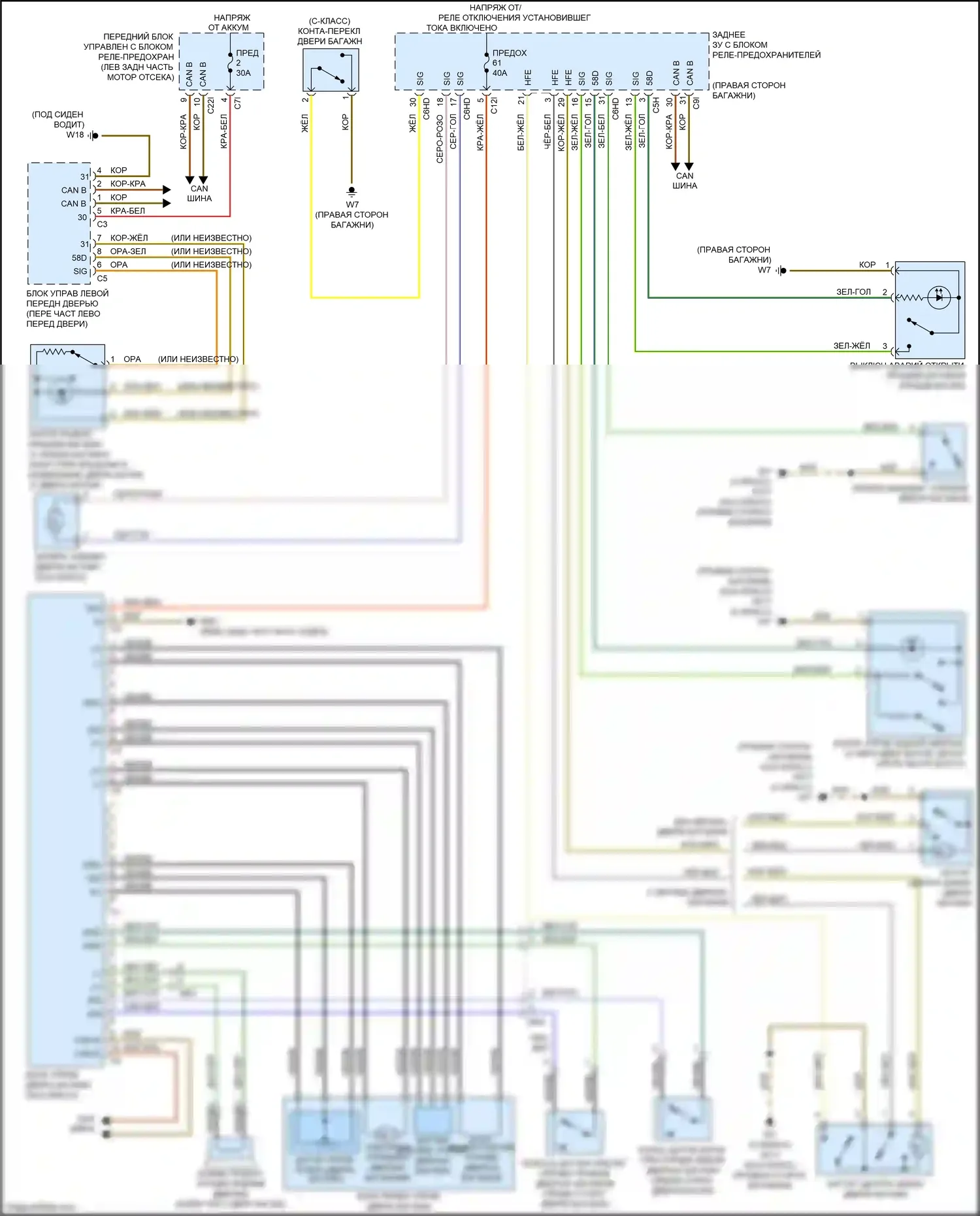 GLK-класс Mercedes-Benz X204 рестайлинг (2012-2015): Электропривод багажника электросхема 