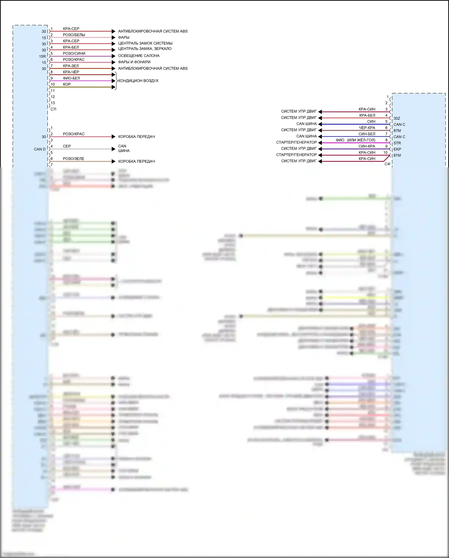 GLK-класс Mercedes-Benz X204 рестайлинг (2012-2015): Электросхема переднего блока управления sam (2 из 2) 