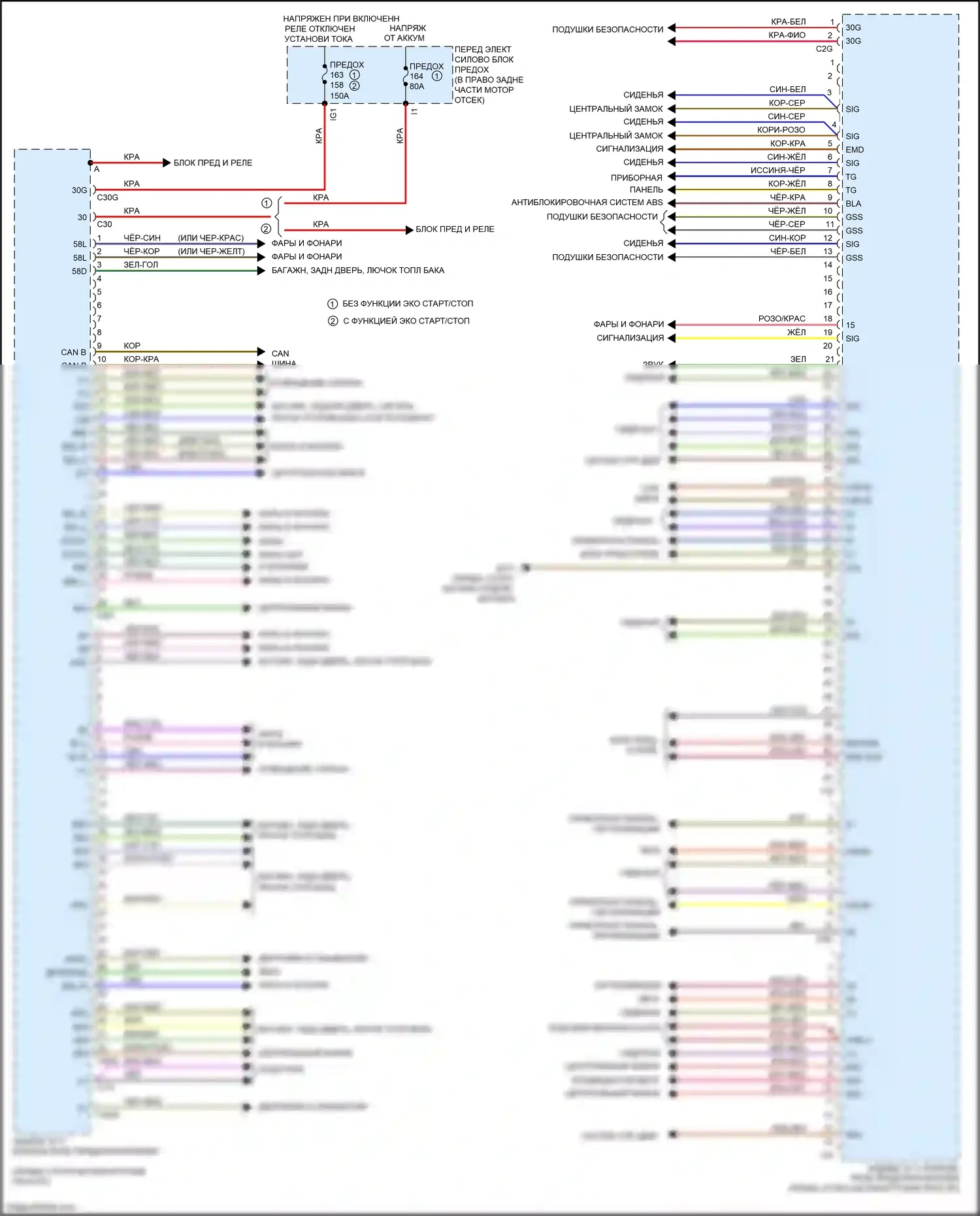 GLK-класс Mercedes-Benz X204 рестайлинг (2012-2015): Электросхема заднего блока управления sam (1 из 2) 