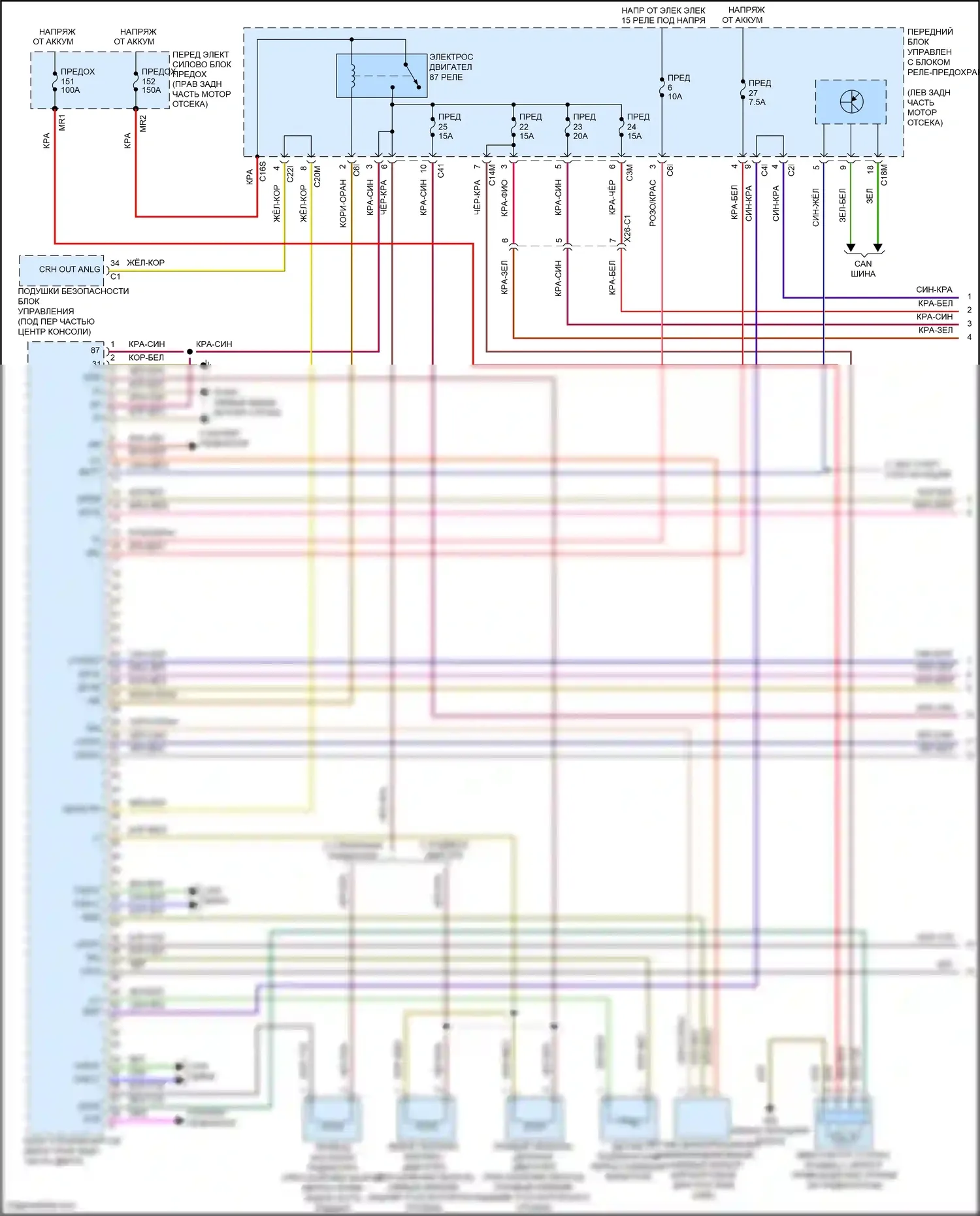 GLK-класс Mercedes-Benz X204 рестайлинг (2012-2015): Электросхема двигателя 2.1л турбодизеля (1 из 6) 