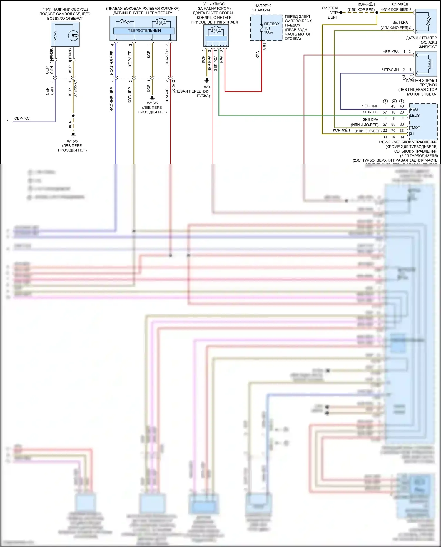 GLK-класс Mercedes-Benz X204 рестайлинг (2012-2015): Электросхема климат контроля, без термотропного (2 из 2) 