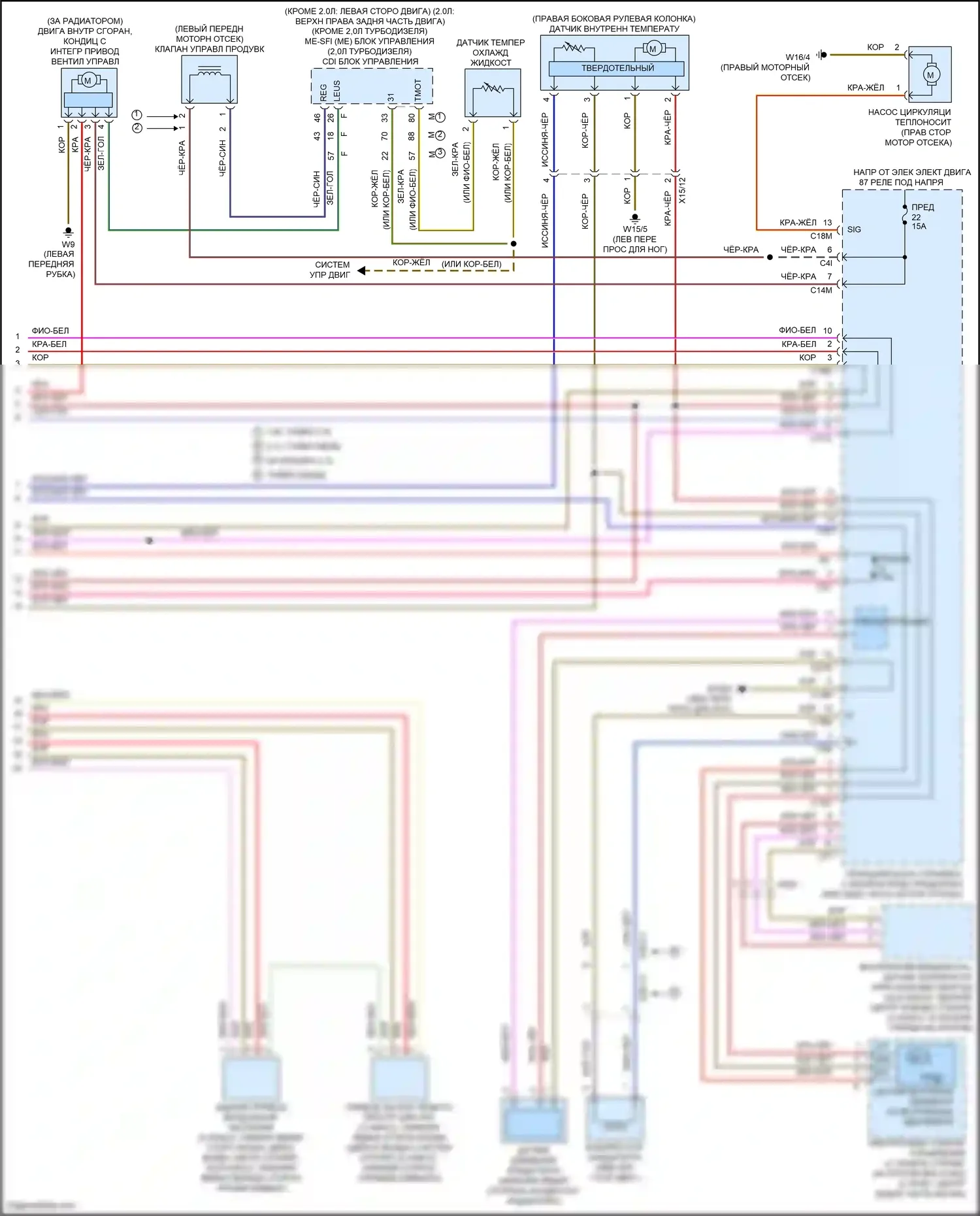 GLK-класс Mercedes-Benz X204 рестайлинг (2012-2015): Электросхема климат контроля, с термотропным (3 из 3) 