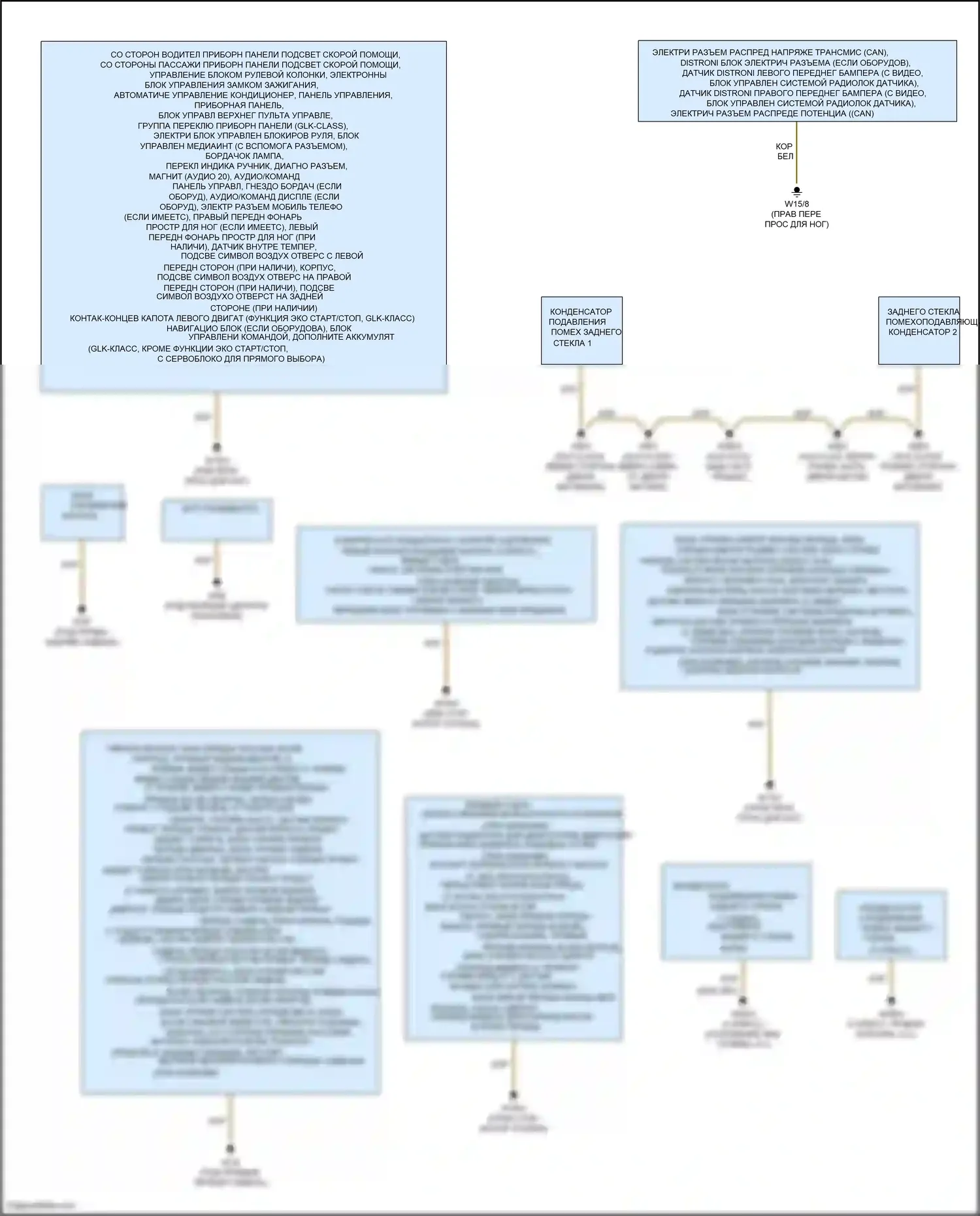 GLK-класс Mercedes-Benz X204 рестайлинг (2012-2015): Электросхема разводки массы (2 из 2) 