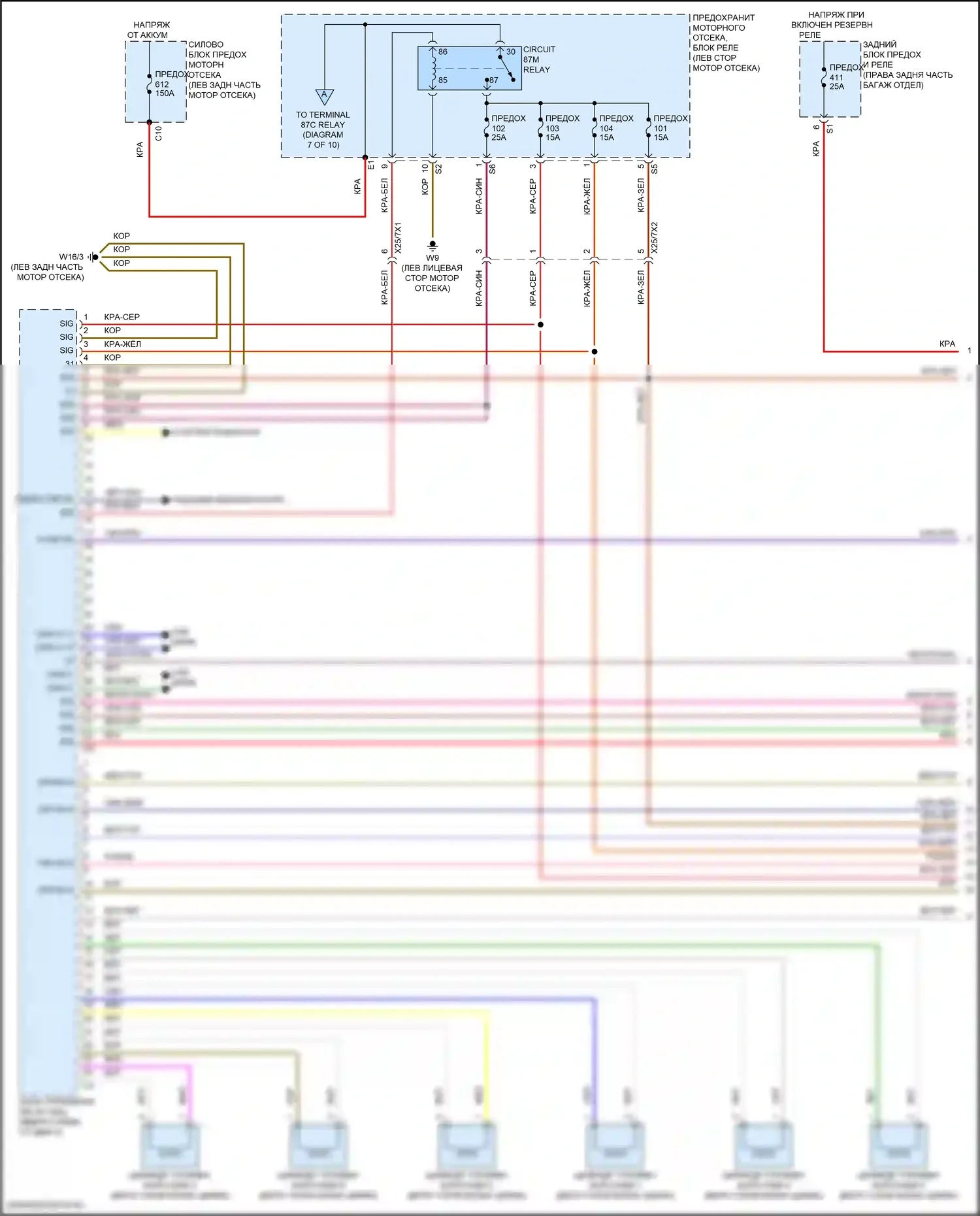 GLS-класс AMG Mercedes-Benz X167 рестайлинг (2023-2024): Электросхема двигателя 3.0l turbo hybrid (1 из 10) 