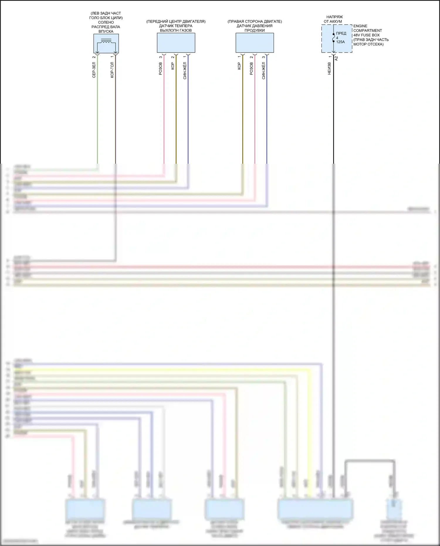 GLS-класс AMG Mercedes-Benz X167 рестайлинг (2023-2024): Электросхема двигателя 3.0l turbo hybrid (6 из 10) 