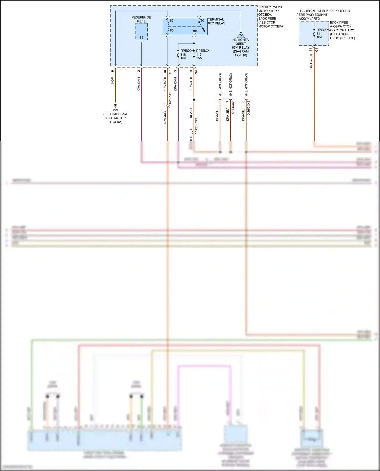 GLS-класс AMG Mercedes-Benz X167 рестайлинг (2023-2024): Электросхема двигателя 3.0l turbo hybrid (7 из 10) 