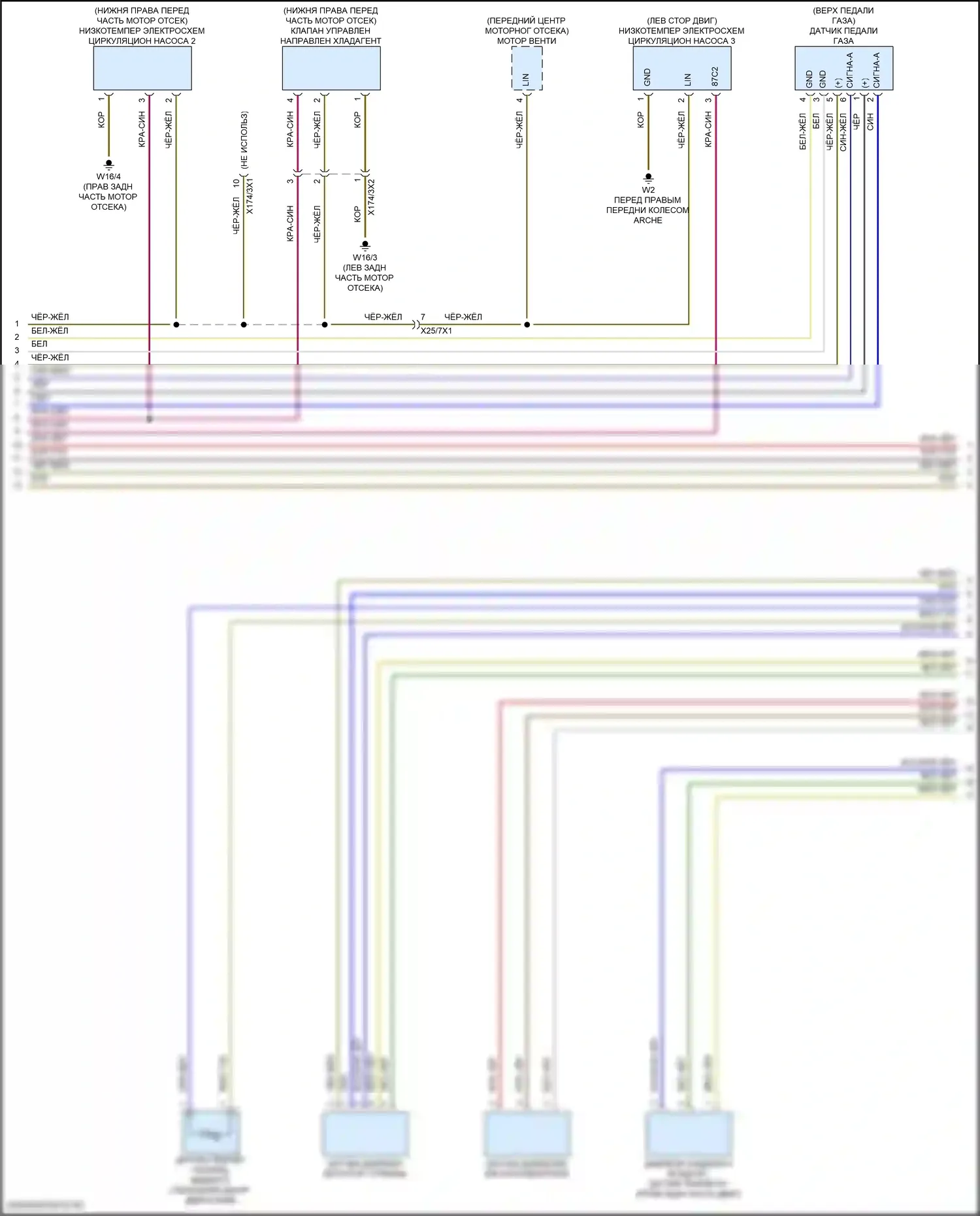 GLS-класс AMG Mercedes-Benz X167 рестайлинг (2023-2024): Электросхема двигателя 3.0l turbo hybrid (9 из 10) 