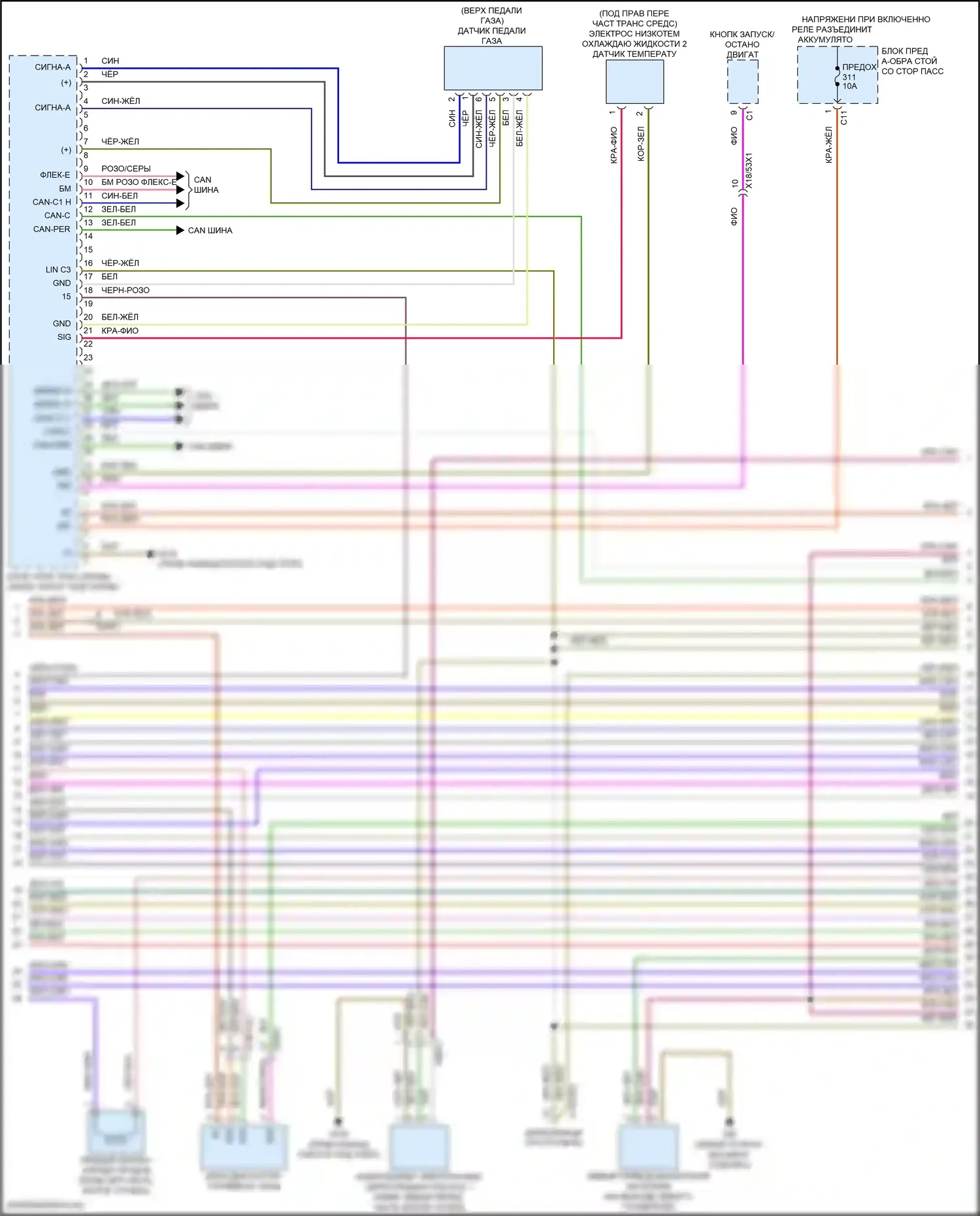 GLS-класс AMG Mercedes-Benz X167 рестайлинг (2023-2024): Электросхема двигателя 4.0l turbo hybrid (2 из 10) 