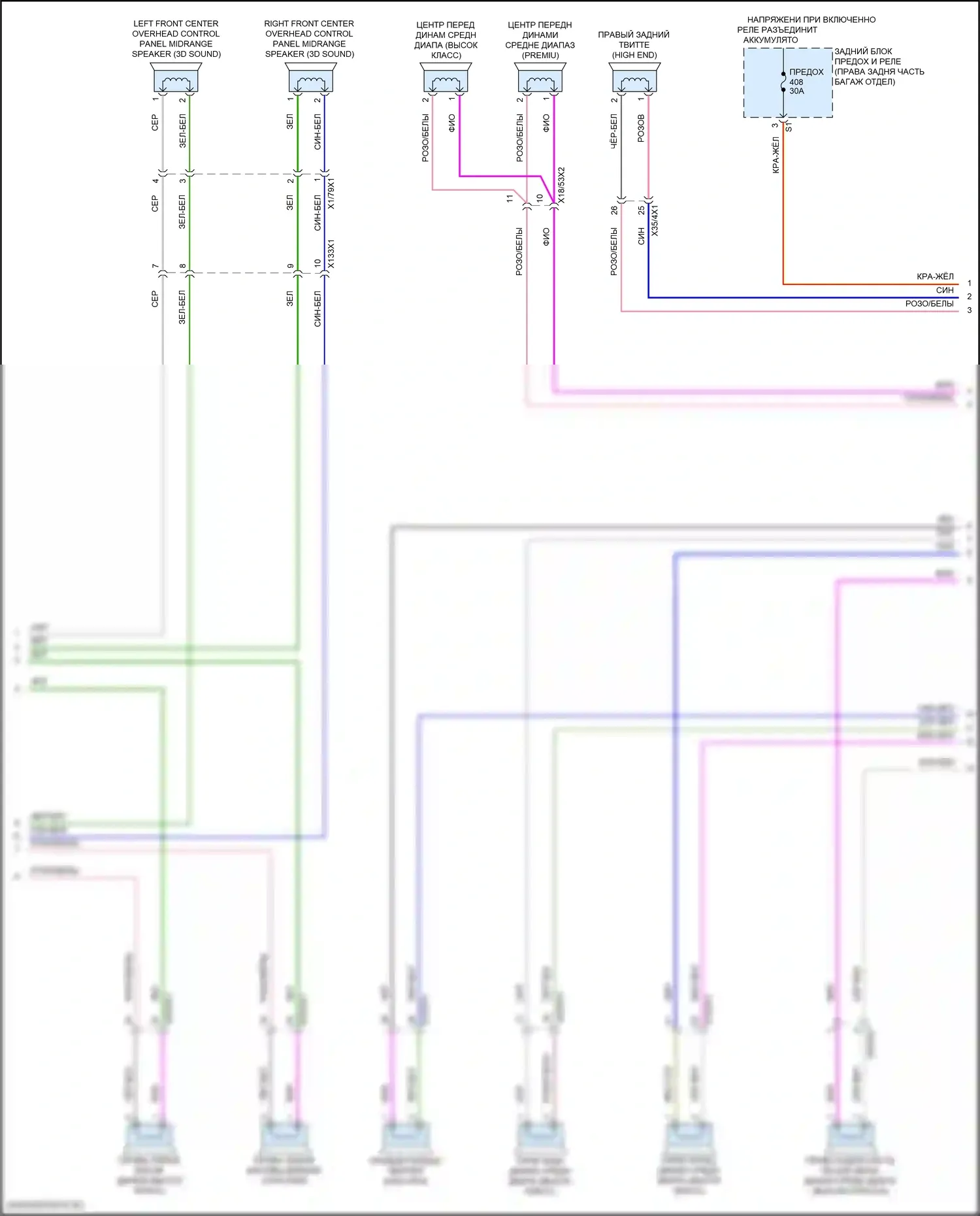 GLS-класс AMG Mercedes-Benz X167 рестайлинг (2023-2024): Электросхема усилителя звука (2 из 3) 