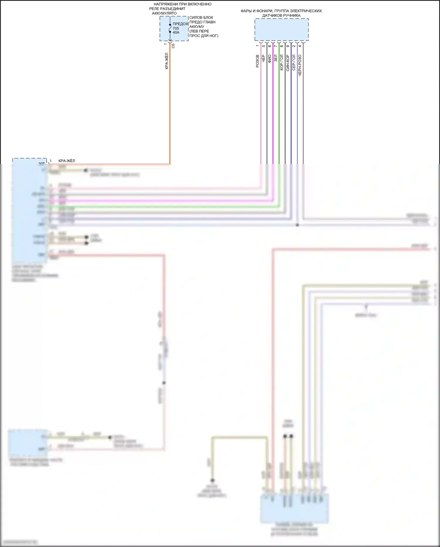 GLS-класс AMG Mercedes-Benz X167 рестайлинг (2023-2024): Электросхема подсветки приборной панели (1 из 3) 