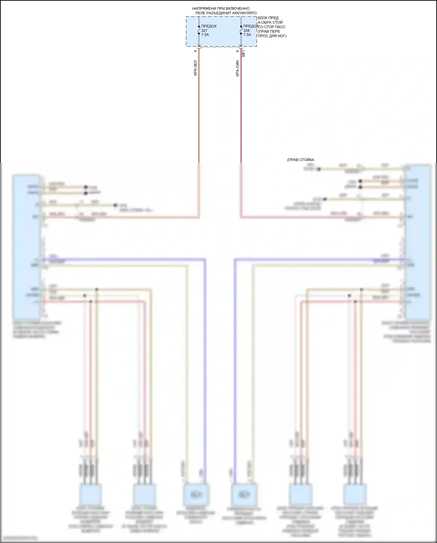 GLS-класс AMG Mercedes-Benz X167 рестайлинг (2023-2024): Электросхема переднего мультиконтурного сиденья 