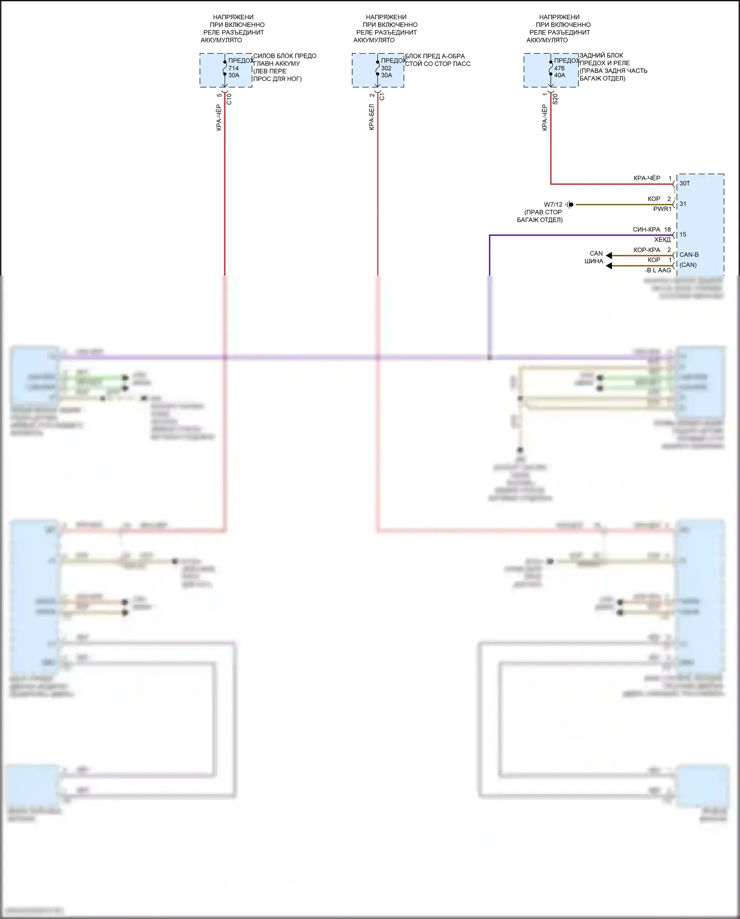 GLS-класс AMG Mercedes-Benz X167 рестайлинг (2023-2024): Электросхема информационной системы в слепой зоне 