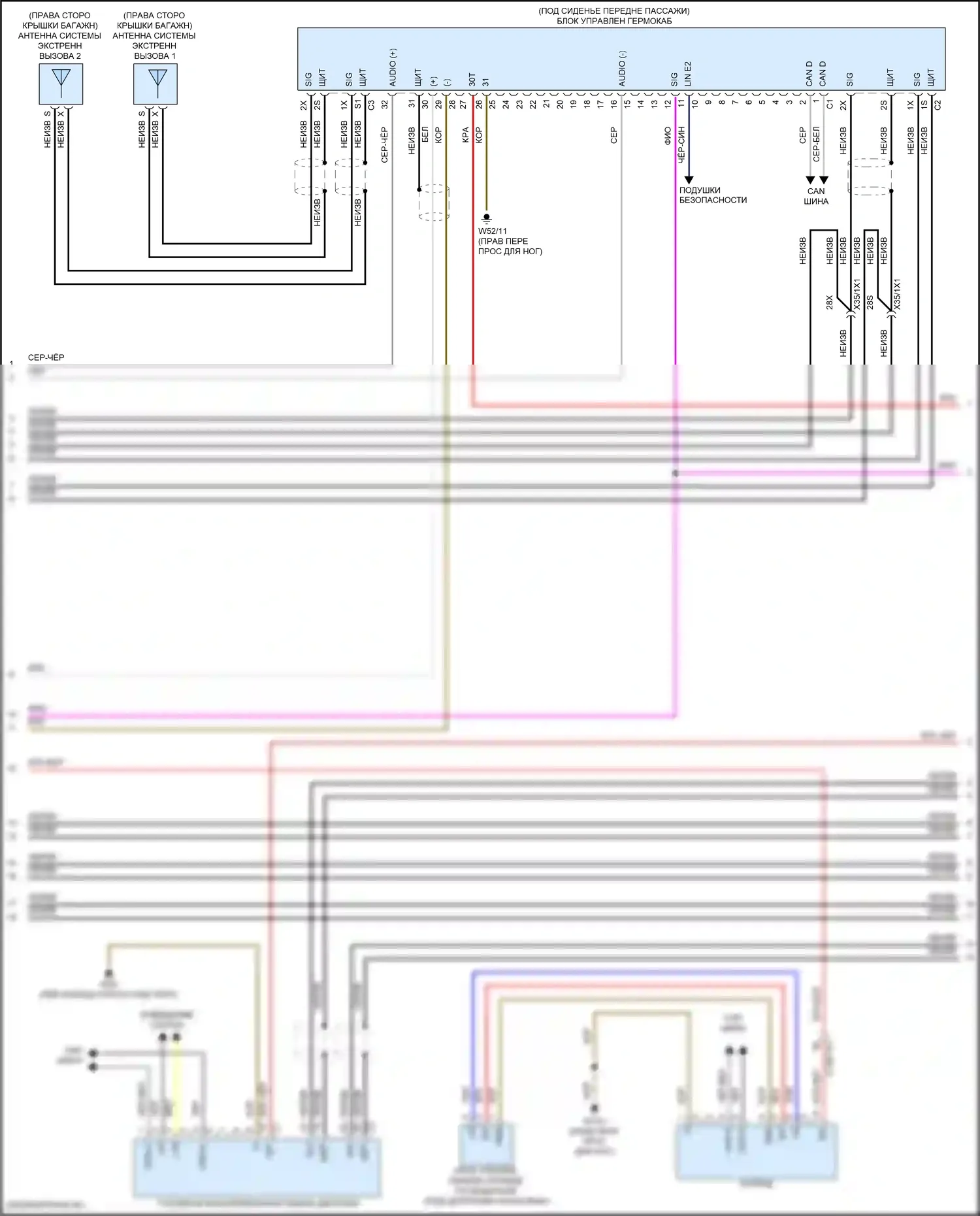 GLS-класс AMG Mercedes-Benz X167 рестайлинг (2023-2024): Электросхема магнитолы comand (3 из 4) 