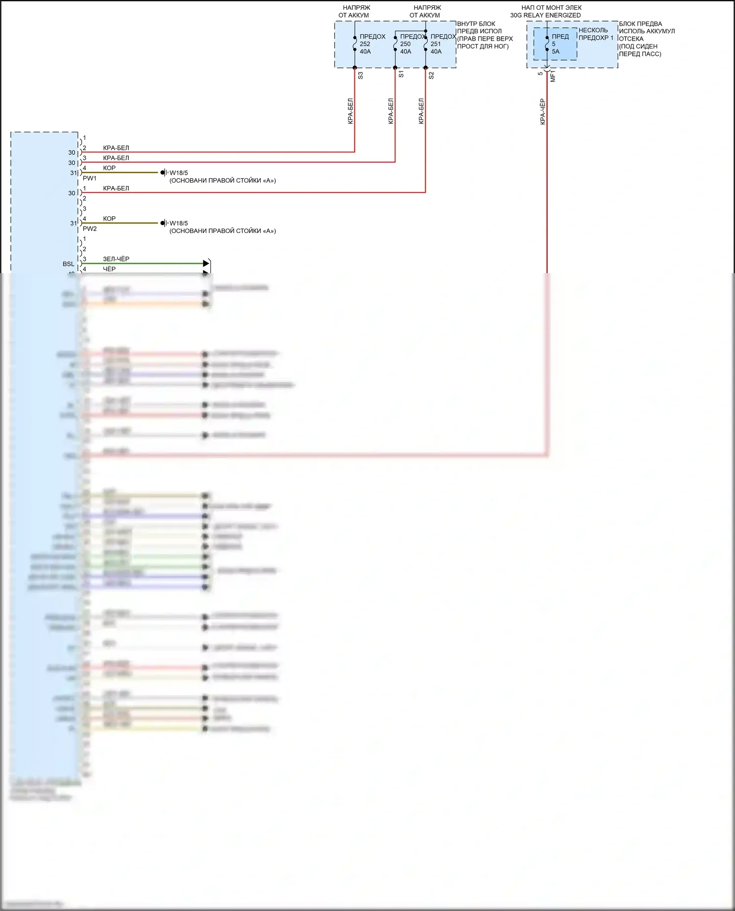 GLS-класс Mercedes-Benz X166 (2015-2019): Принципиальная электросхема управления (1 из 2) 