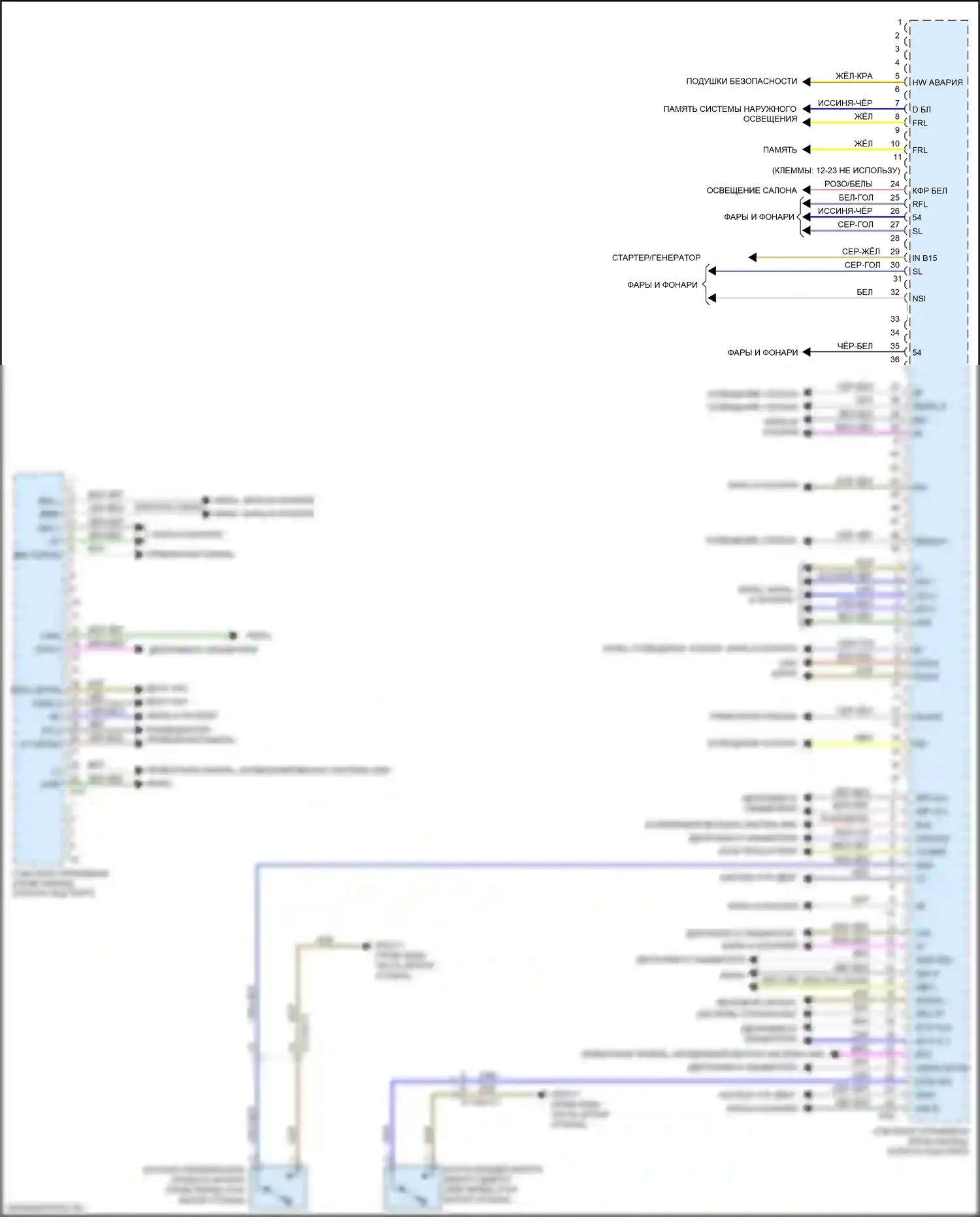 GLS-класс Mercedes-Benz X166 (2015-2019): Принципиальная электросхема управления (2 из 2) 