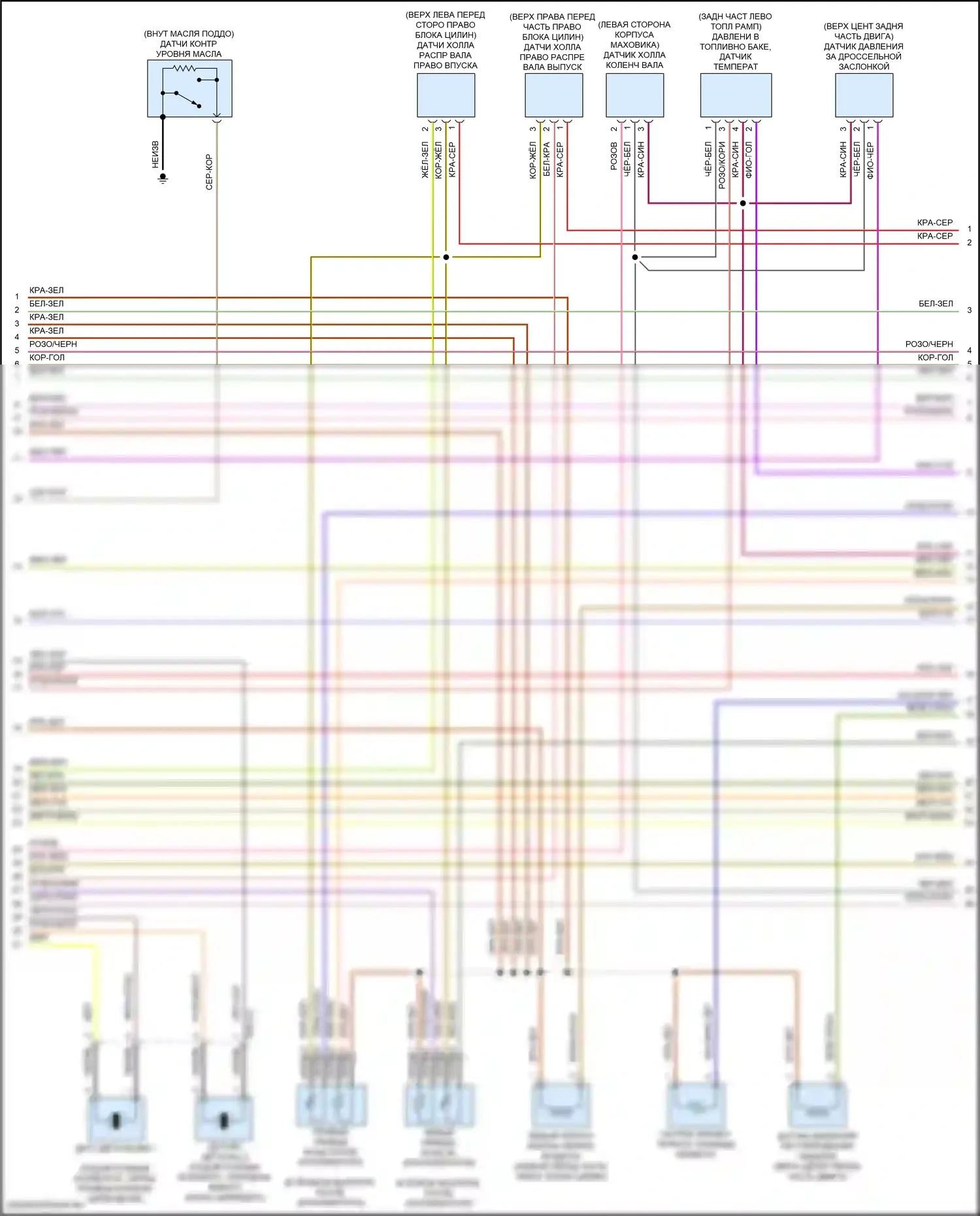 GLS-класс Mercedes-Benz X166 (2015-2019): Электросхема двигателя 3,0л турбо (4 из 6) 